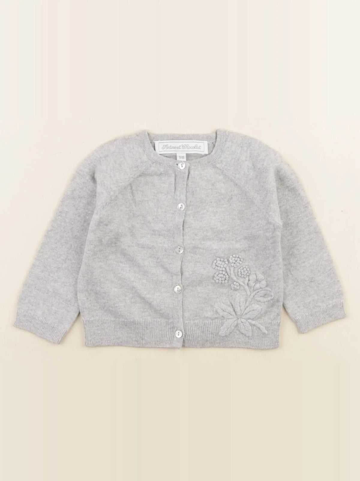 Tartine & Chocolat - gilet gris - 9 mois