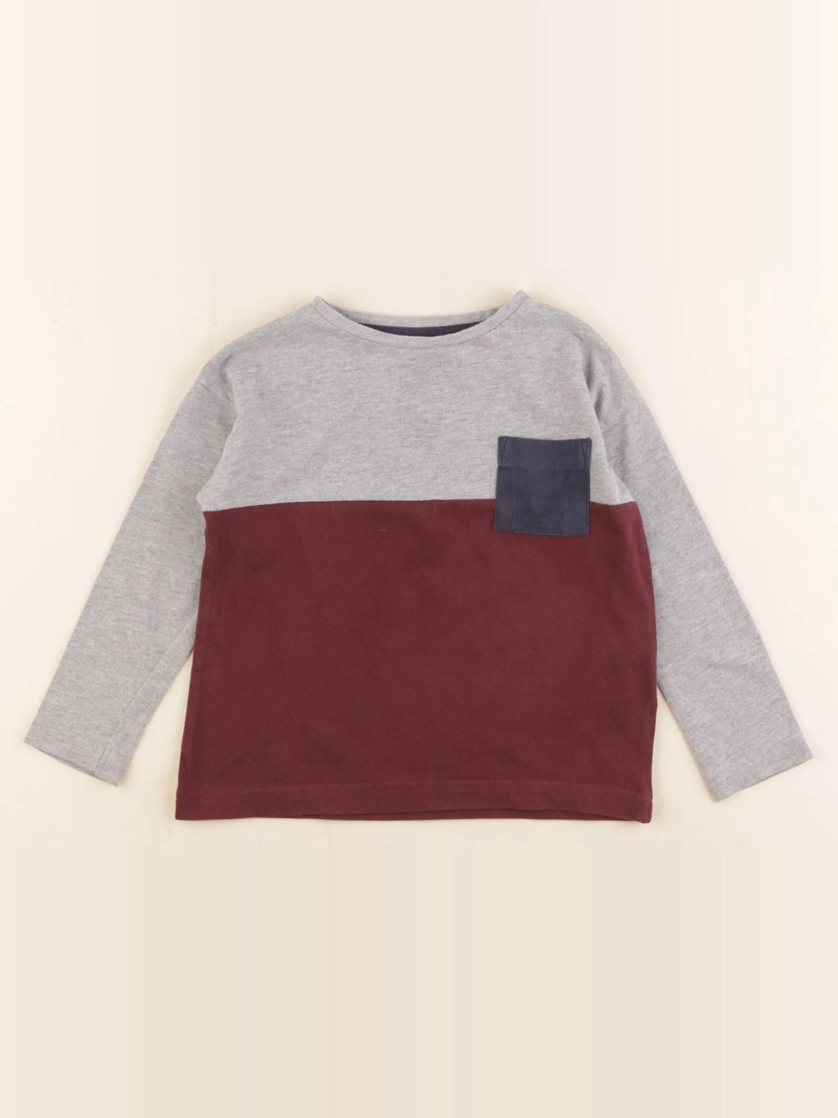 Vertbaudet - tee-shirt rouge, gris - 3 ans