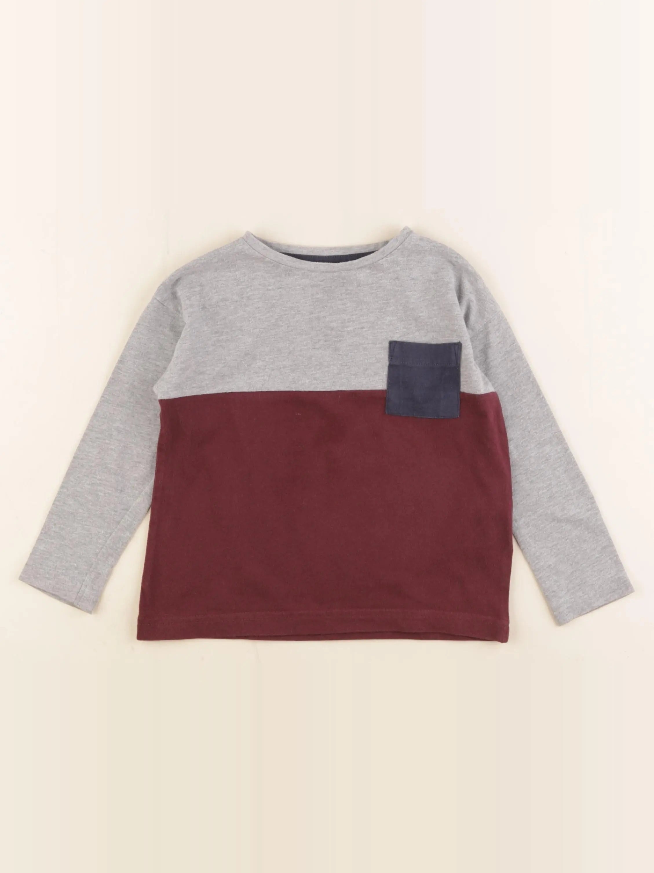 Vertbaudet - tee-shirt rouge, gris - 3 ans