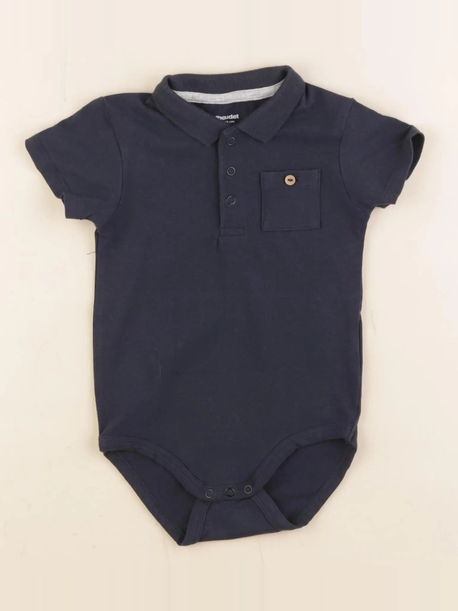 Vertbaudet - body à col bleu - 12 mois