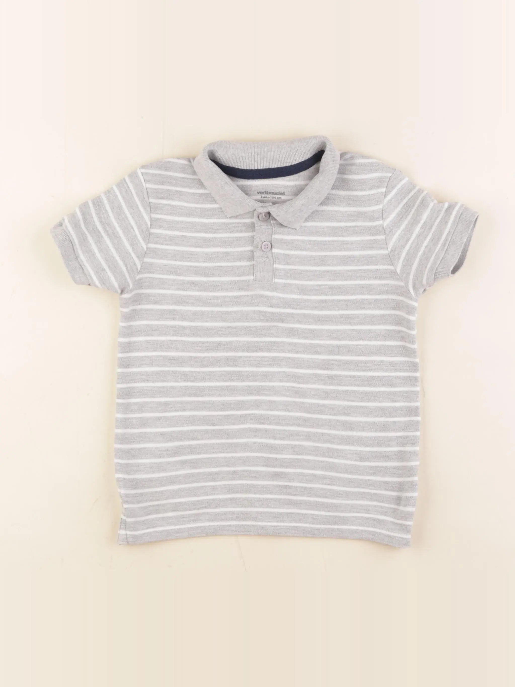 Vertbaudet - polo gris - 4 ans