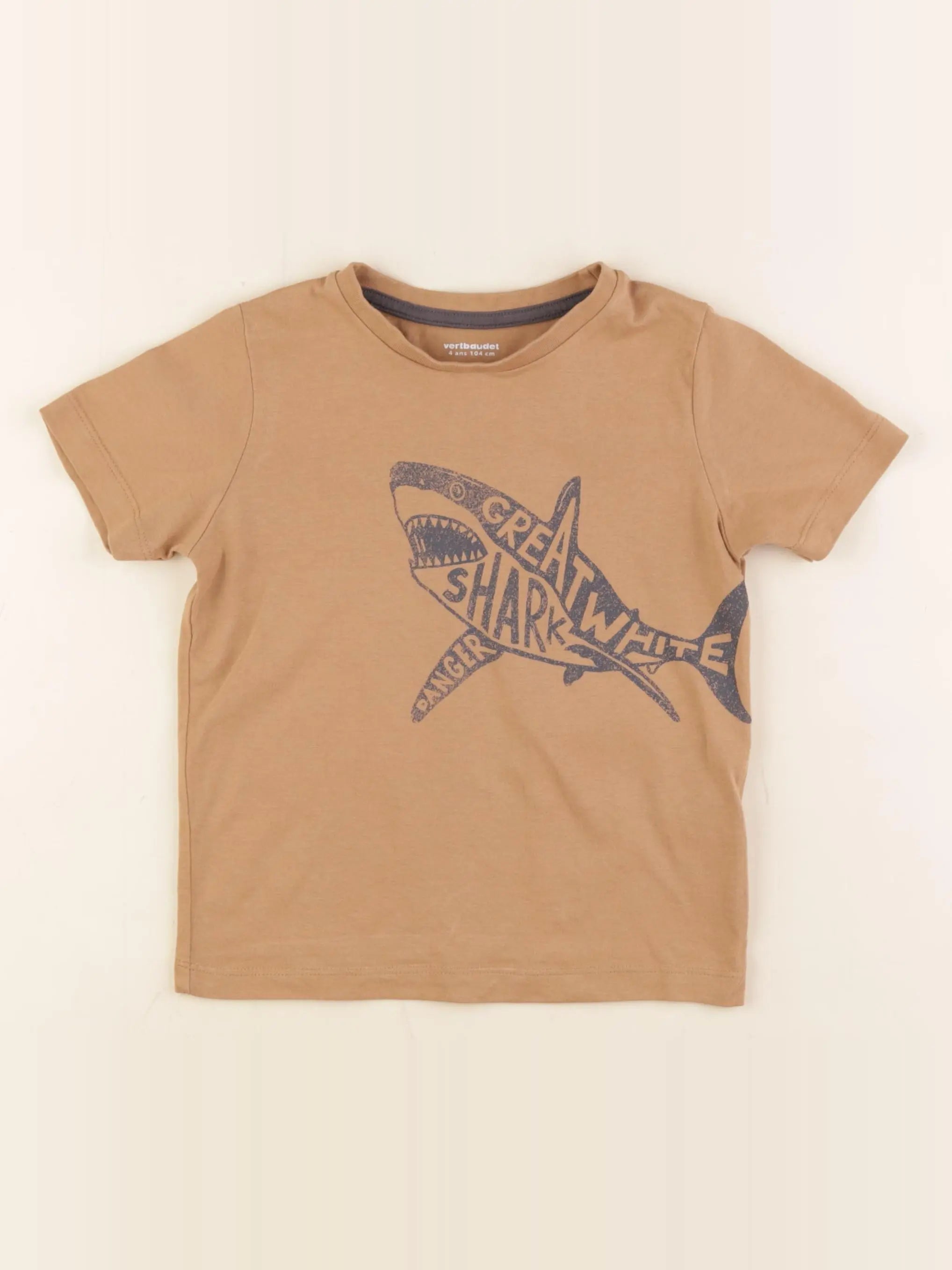 Vertbaudet - tee-shirt marron - 4 ans