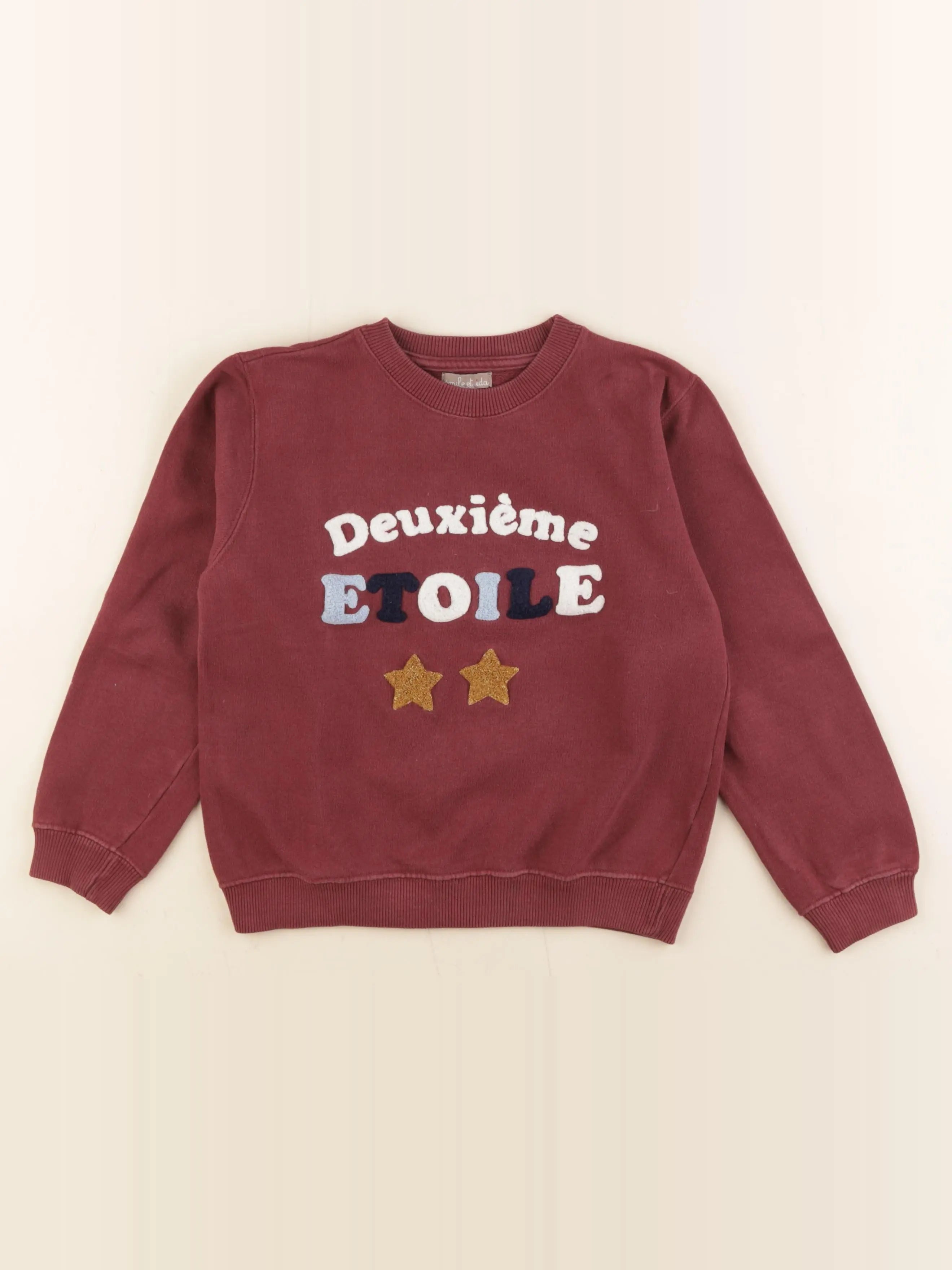 Emile et Ida - sweat rouge - 8 ans