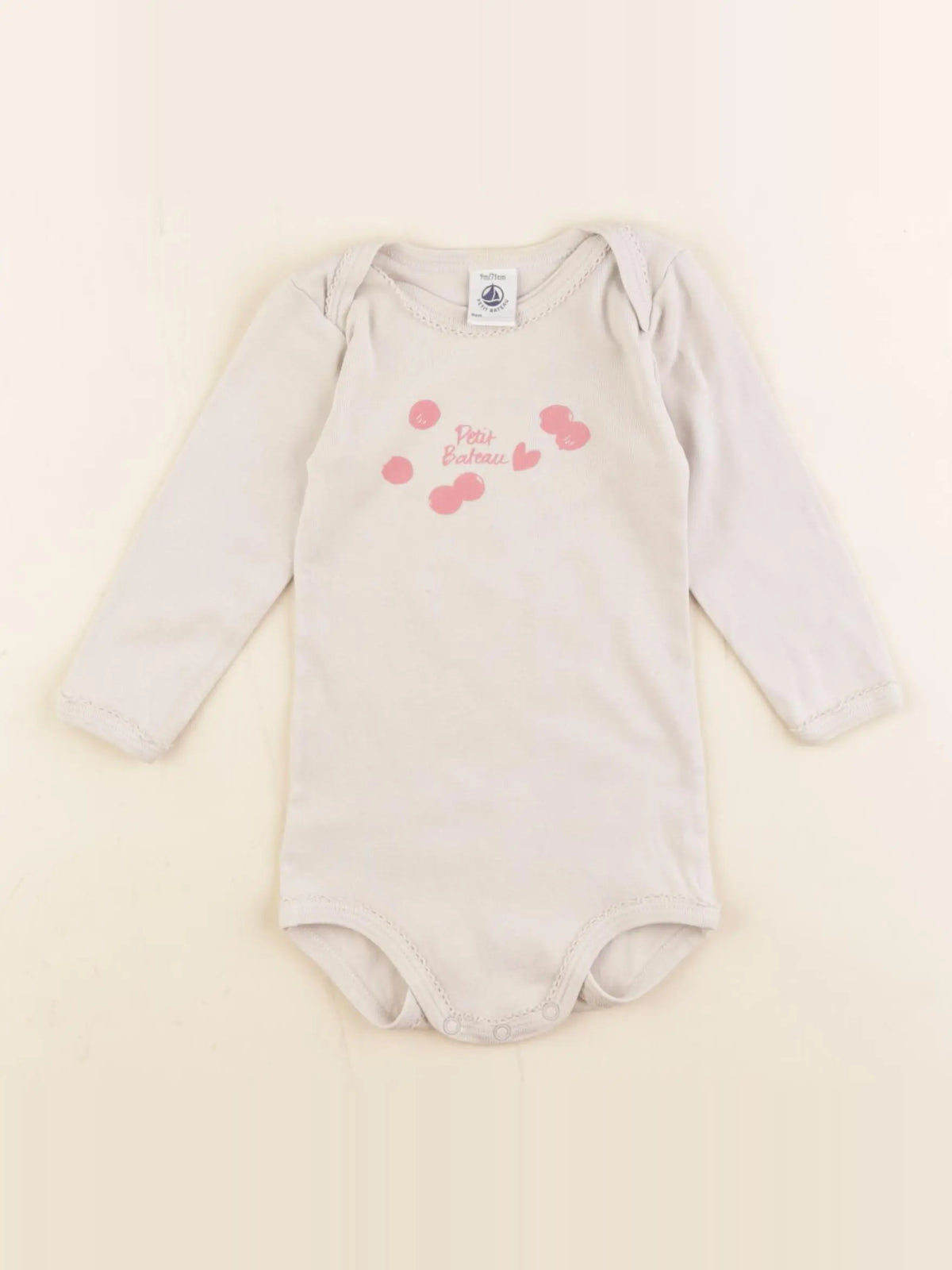 Petit Bateau - body beige - 9 mois