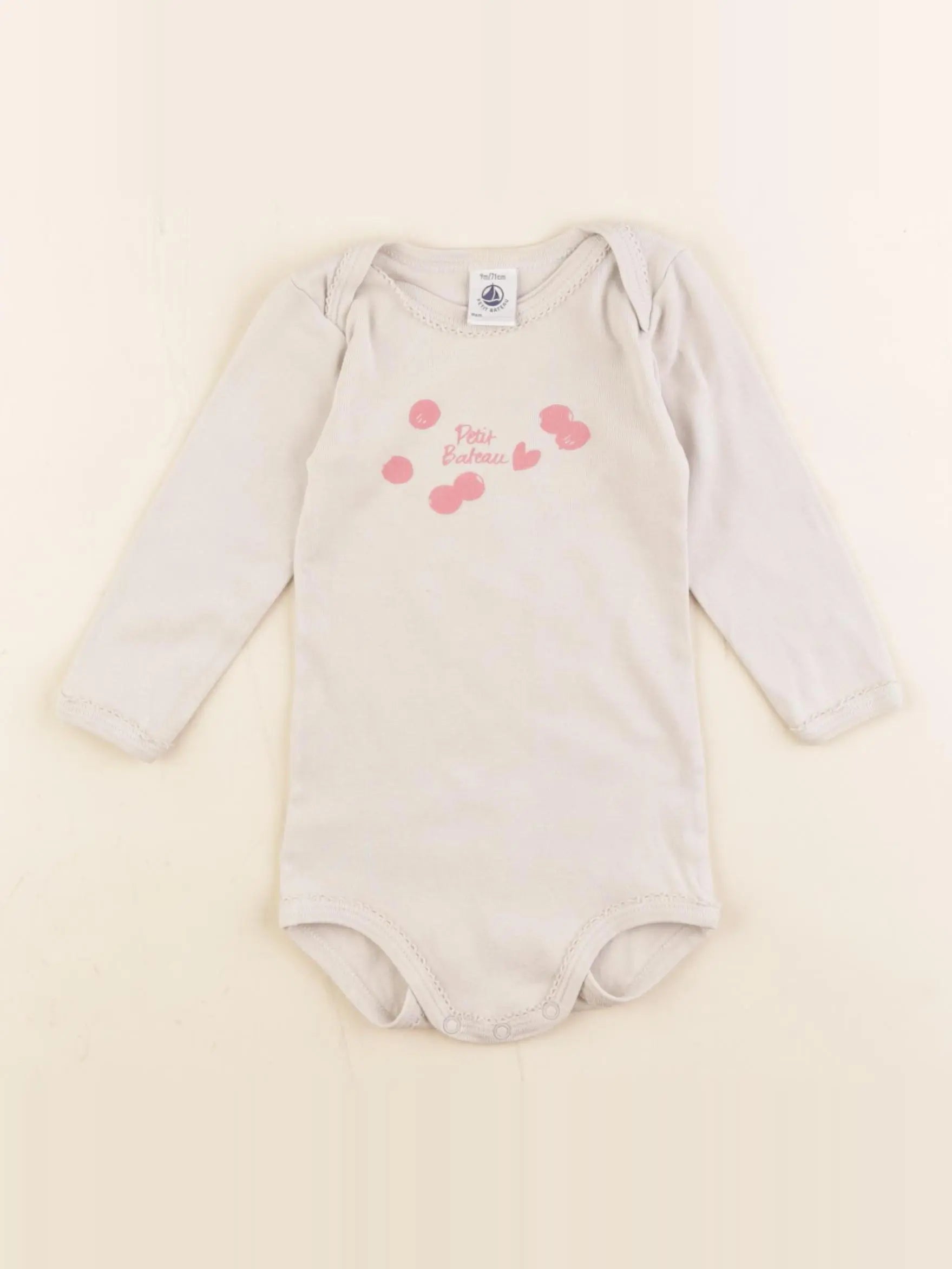 Petit Bateau - body beige - 9 mois