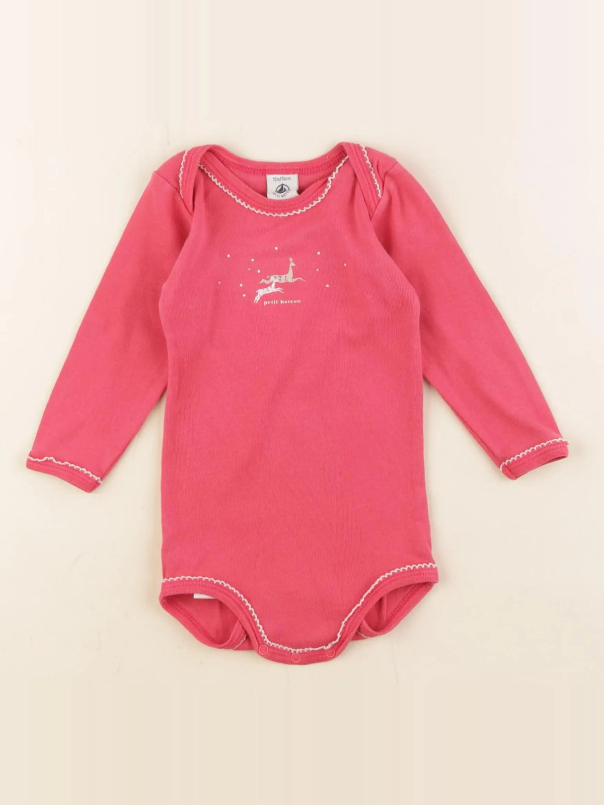 Petit Bateau - body rose - 12 mois