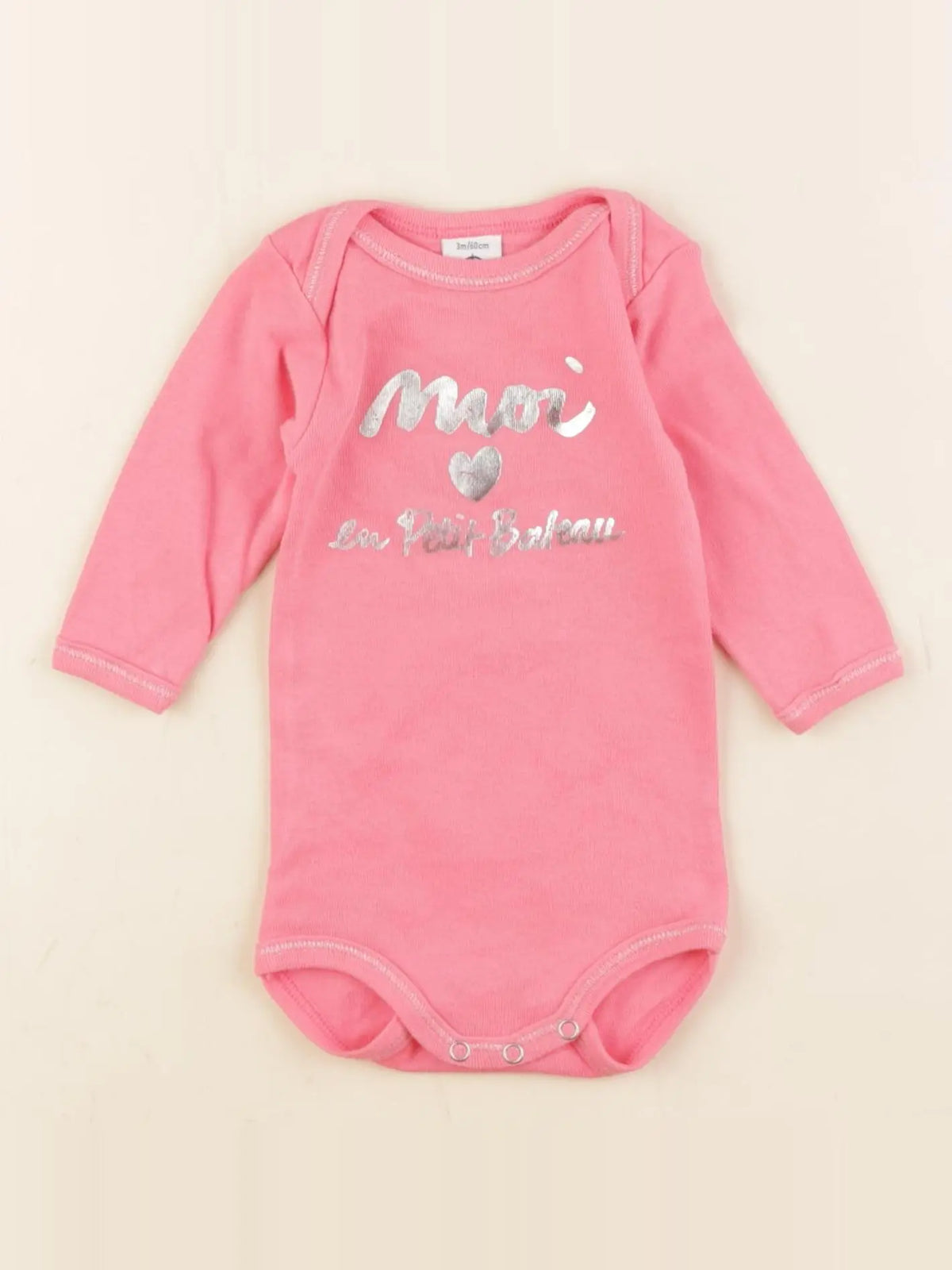 Petit Bateau - body rose - 3 mois