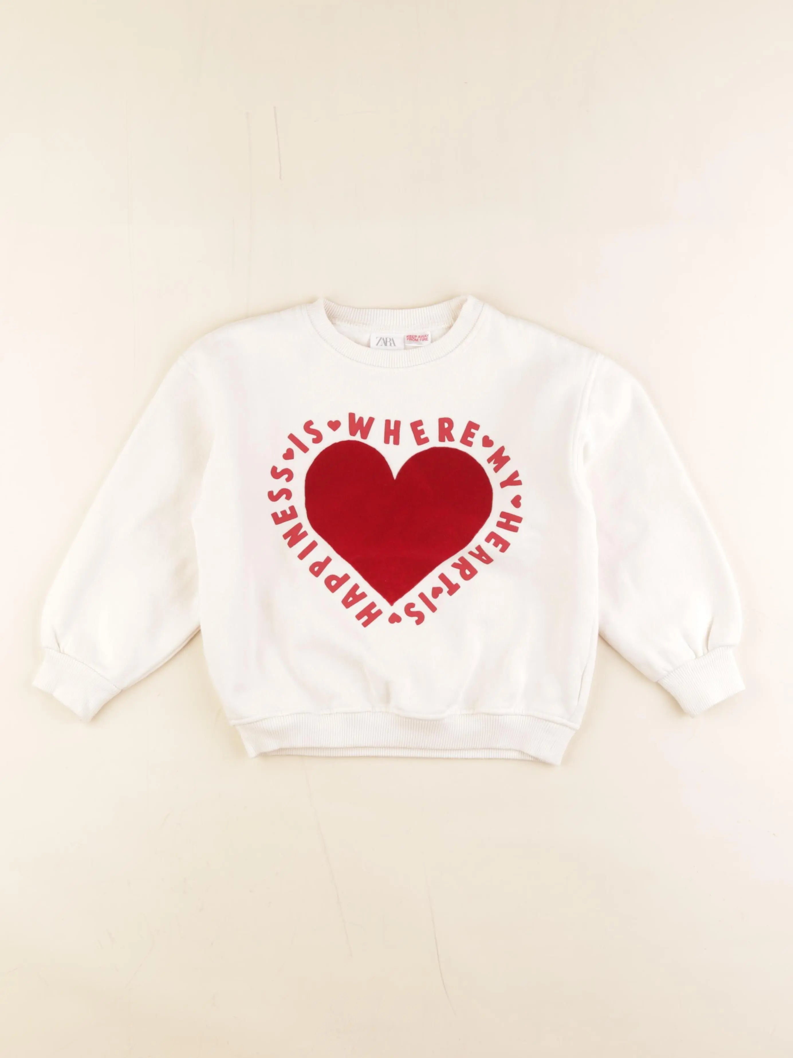 Zara - sweat blanc - 5/6 ans