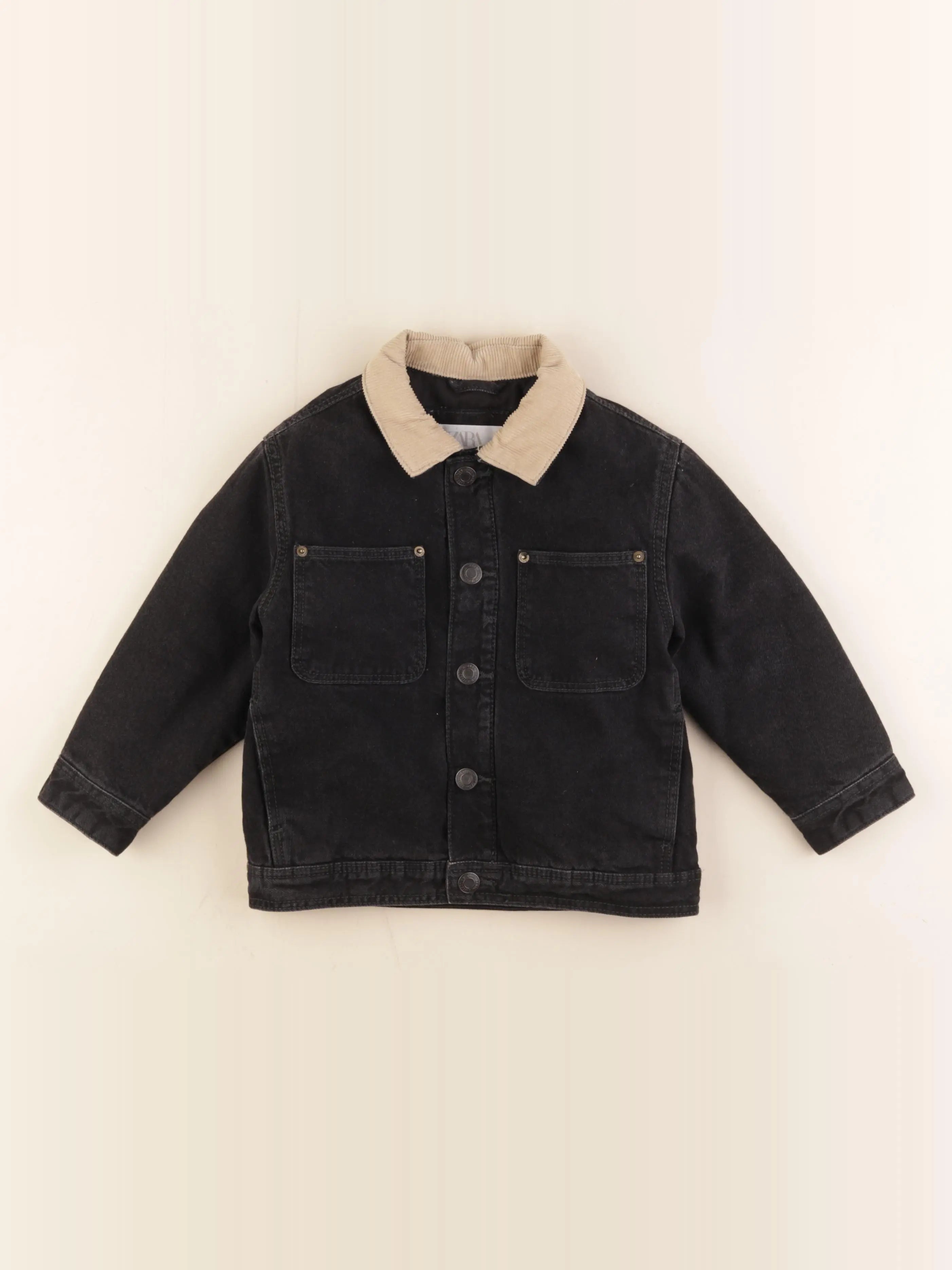 Zara - veste doublé noir - 2/3 ans