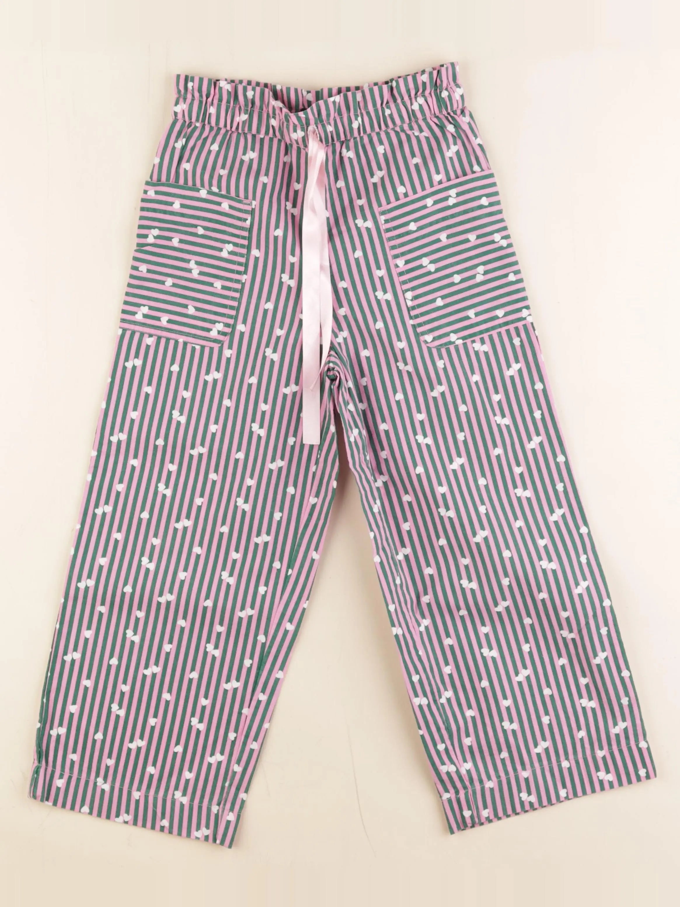 Monoprix - pantalon rose, vert - 6 ans