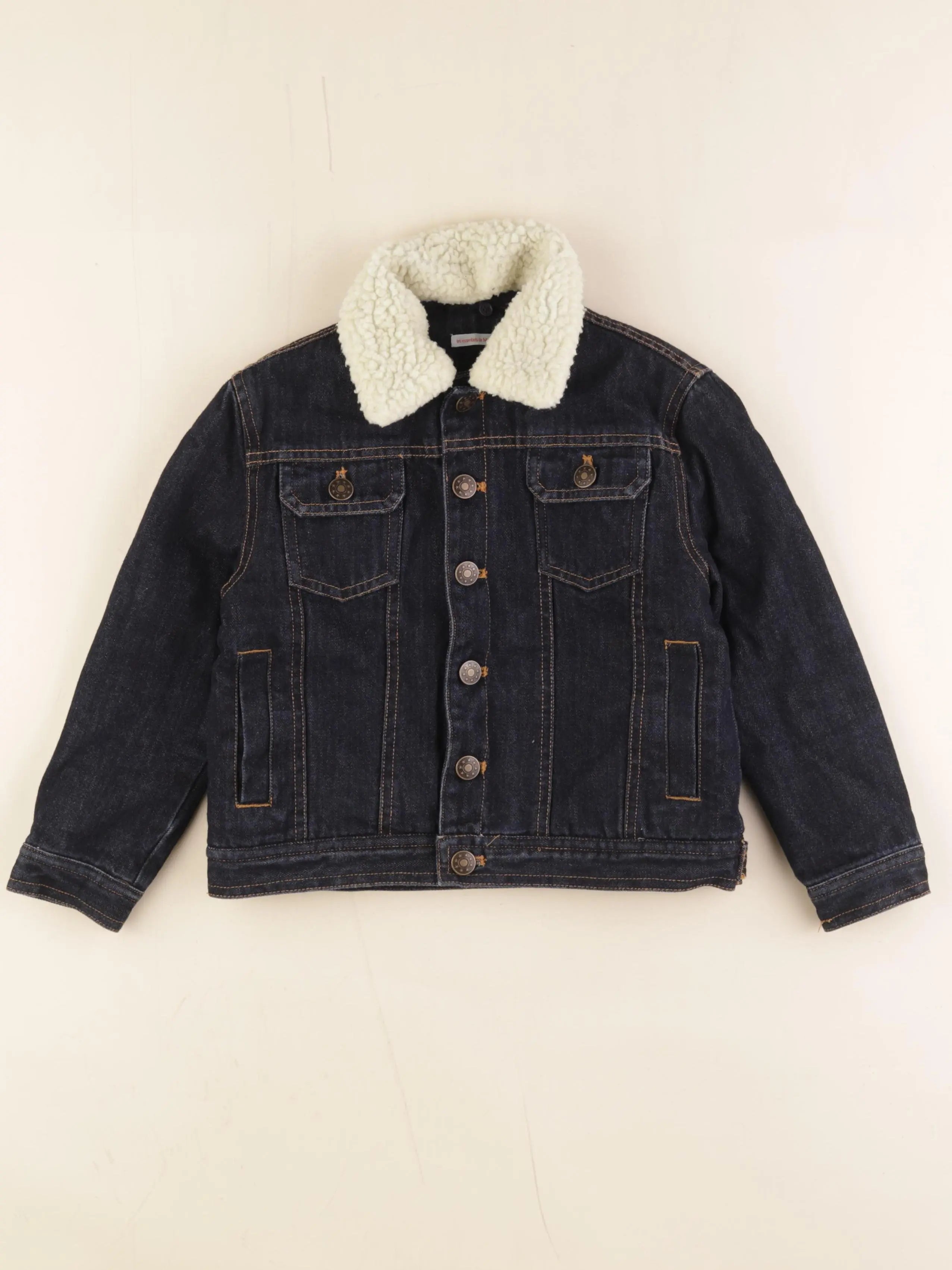 Monoprix - veste col amovible doublé bleu - 5 ans