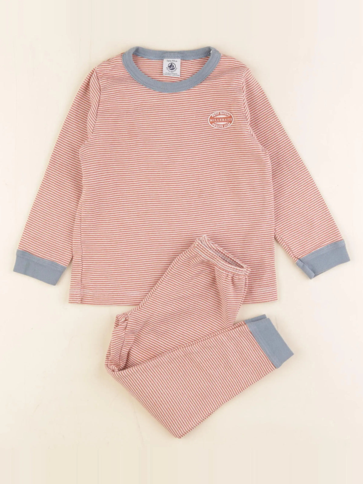 Petit Bateau - pyjama coton marron - 3 ans