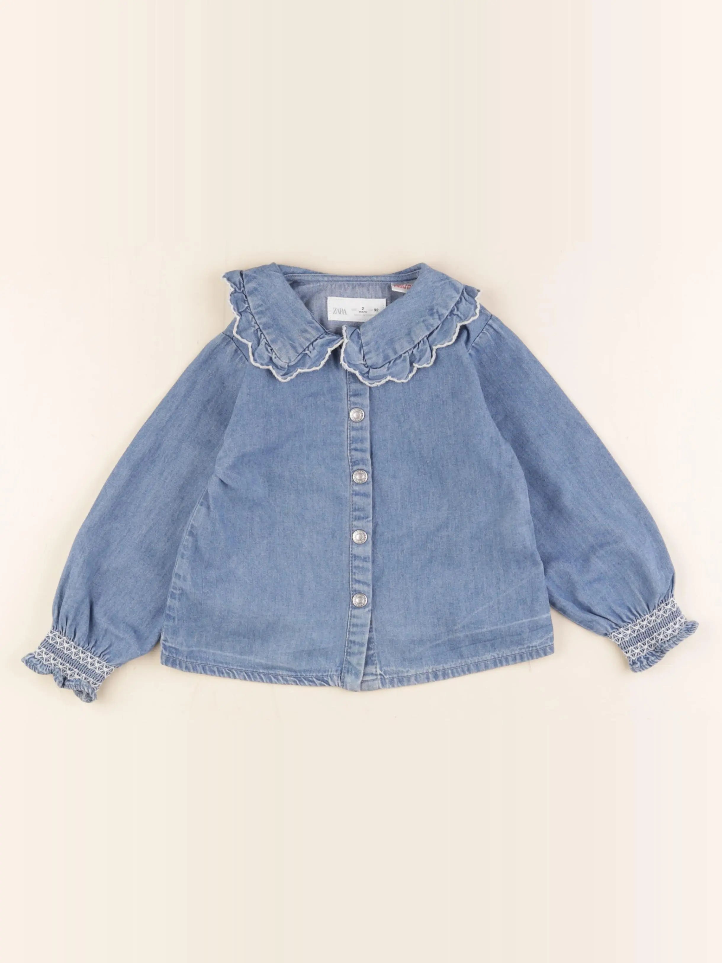 Zara - blouse bleu - 2 ans