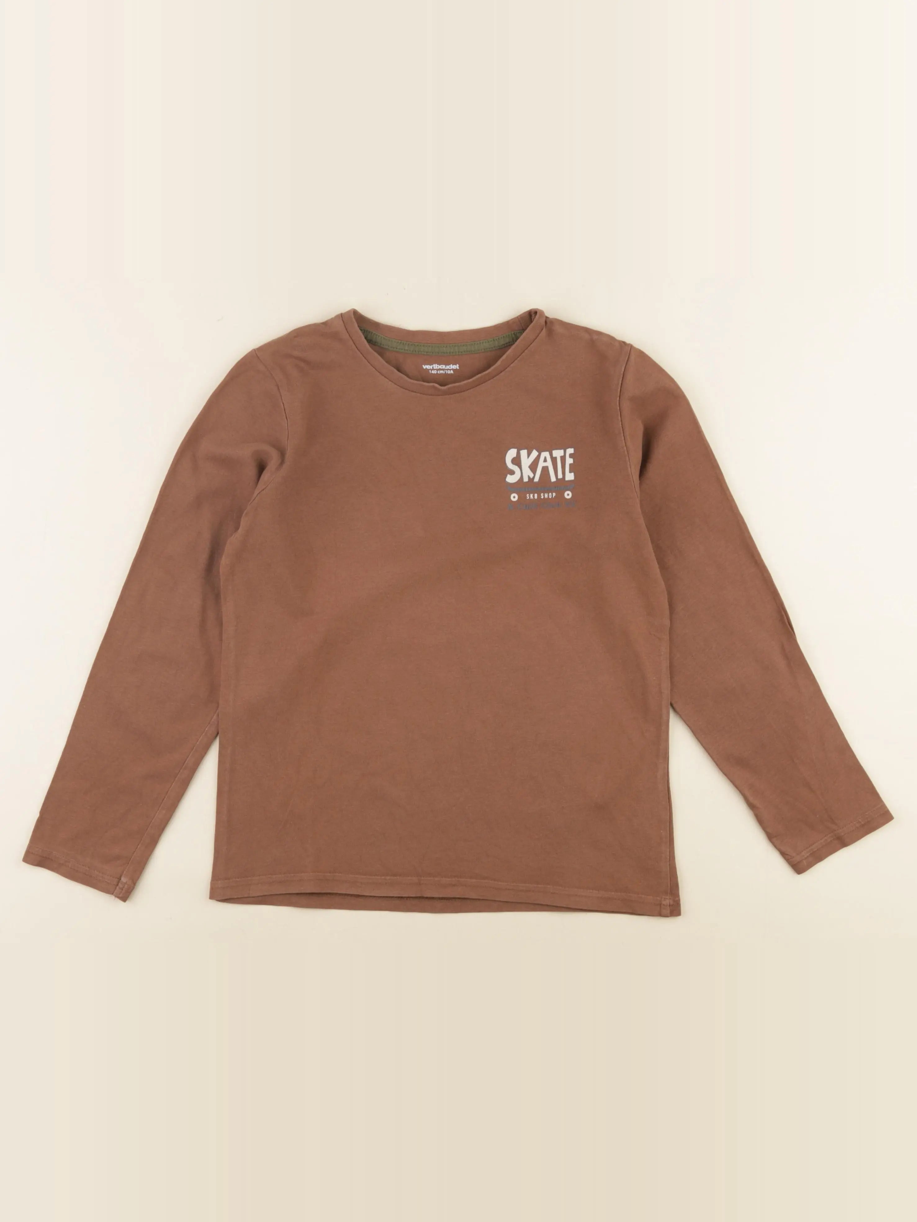 Vertbaudet - tee-shirt marron - 10 ans