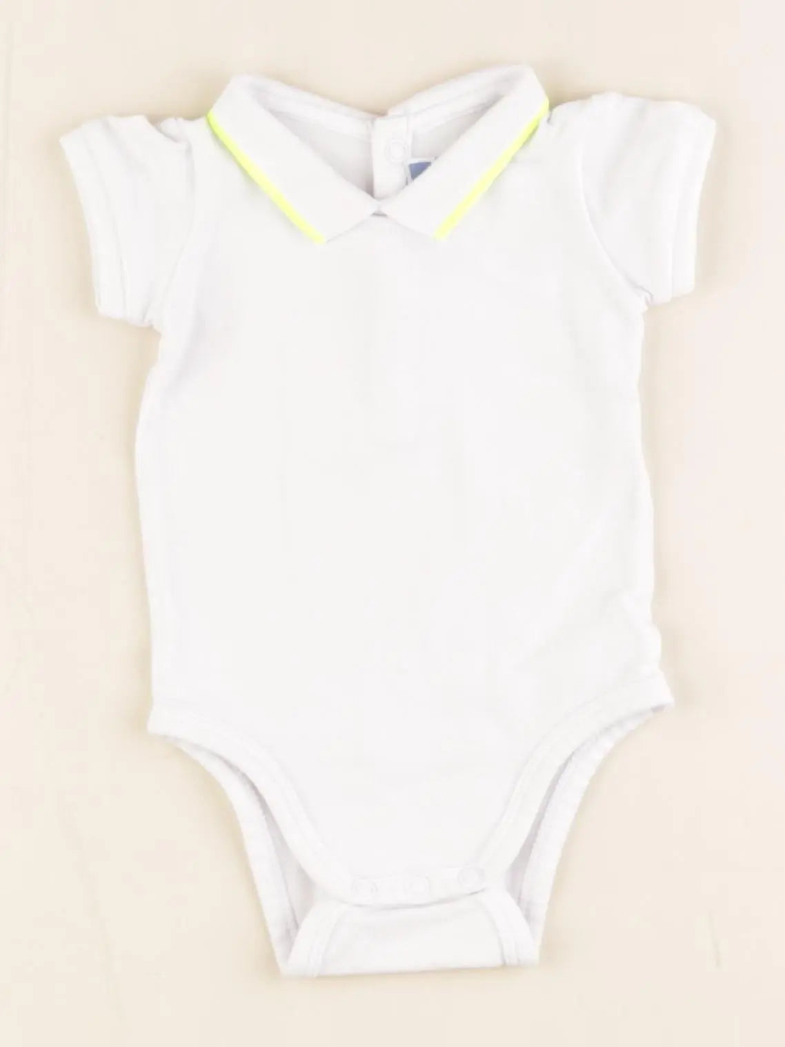 Jacadi - body à col blanc, jaune - 3 mois