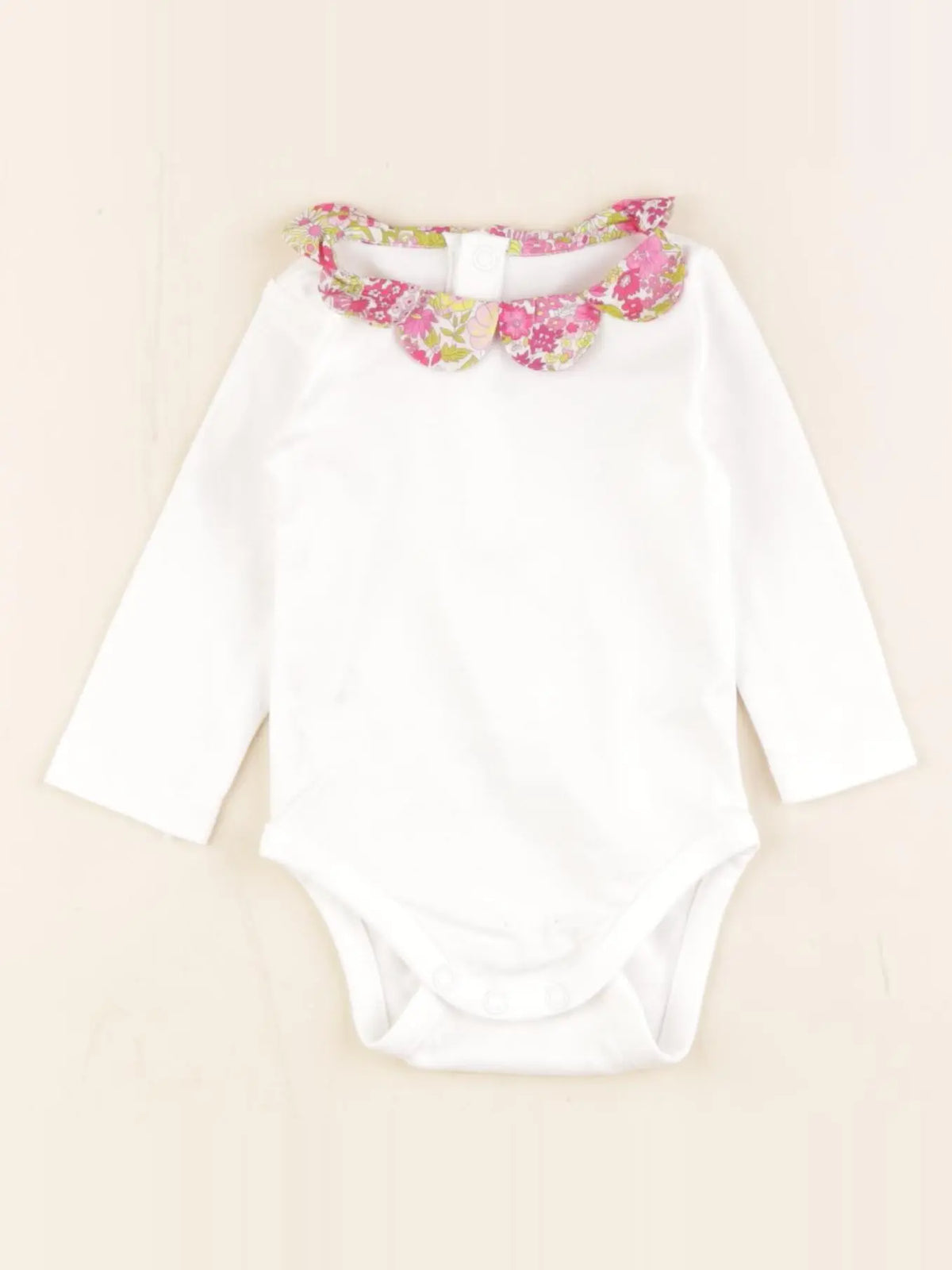 Jacadi - body liberty blanc, rose - 3 mois