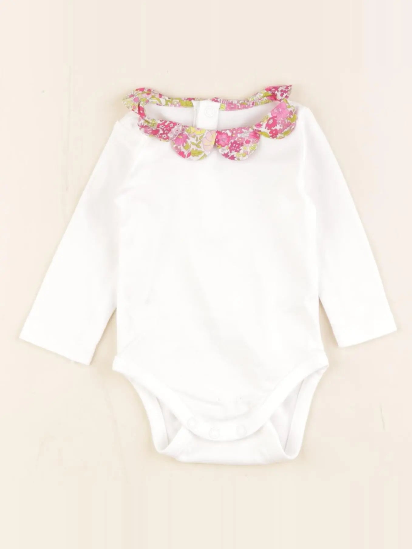 Jacadi - body liberty blanc, rose - 3 mois