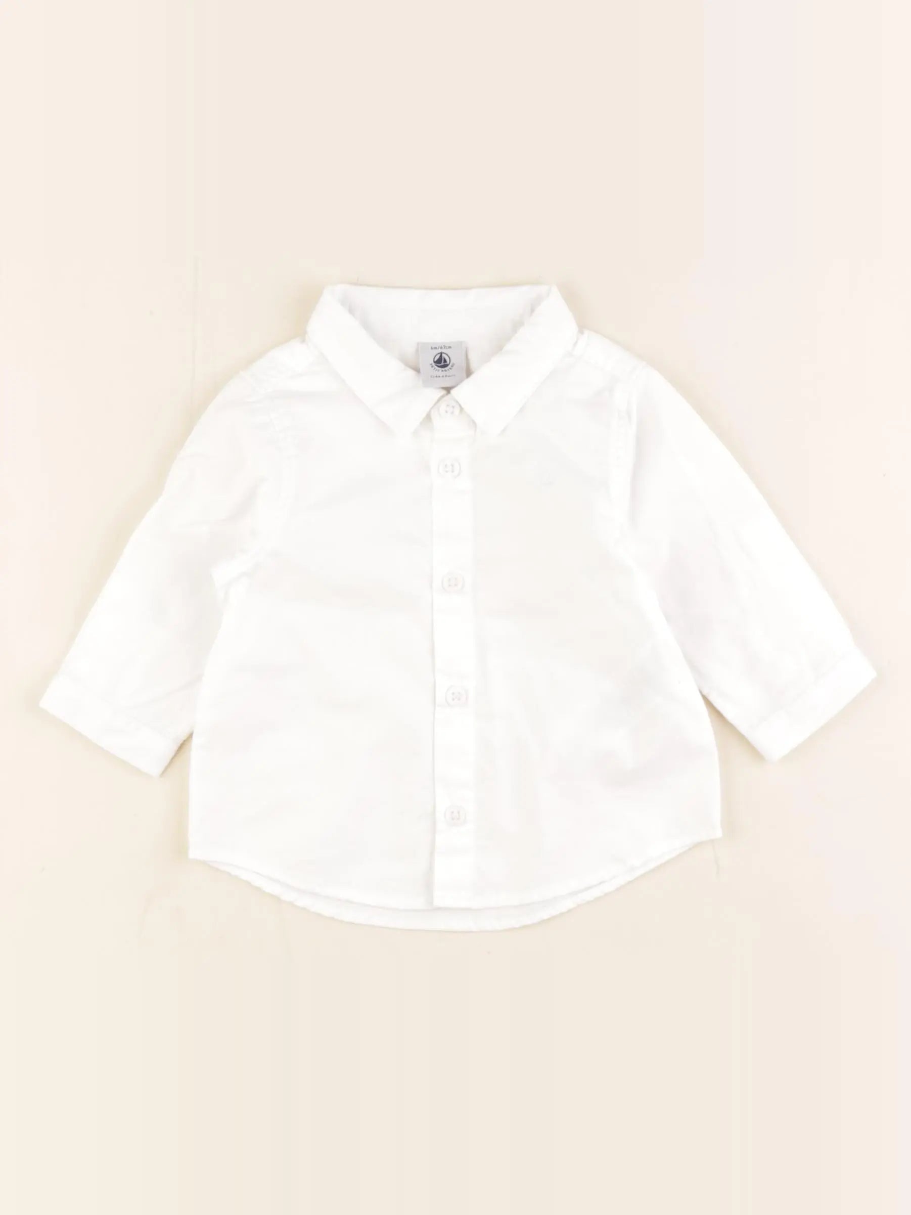 Petit Bateau - chemise blanc - 6 mois