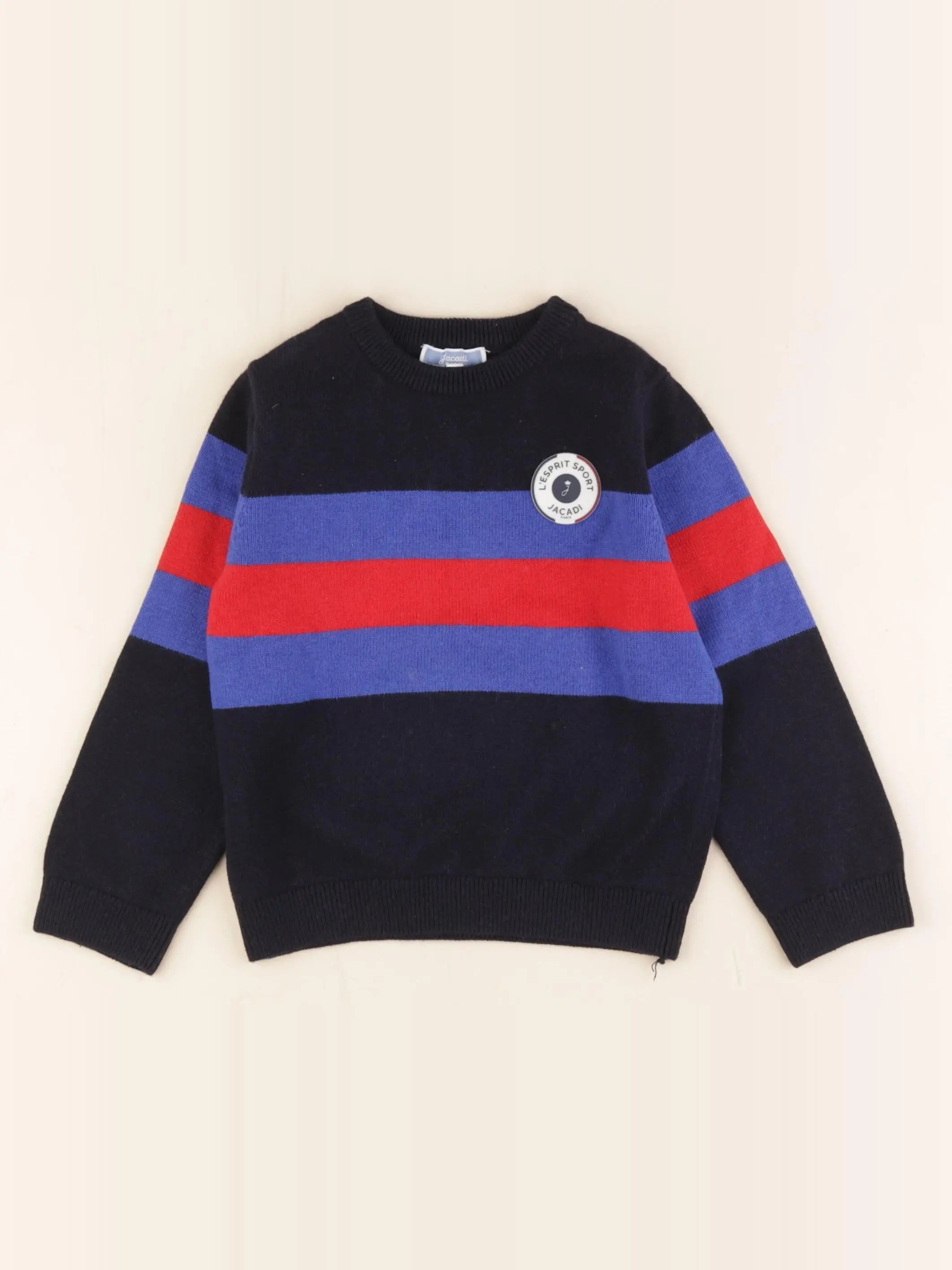 Jacadi - pull bleu, rouge - 4 ans