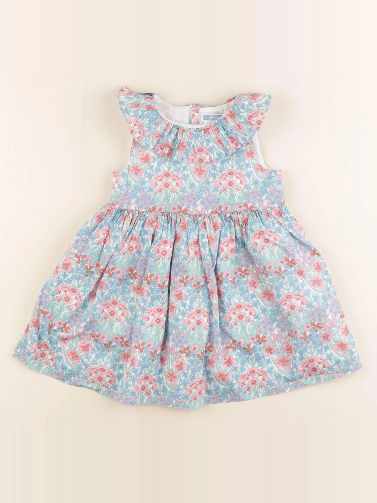 Jacadi - robe liberty bleu, rose - 24 mois