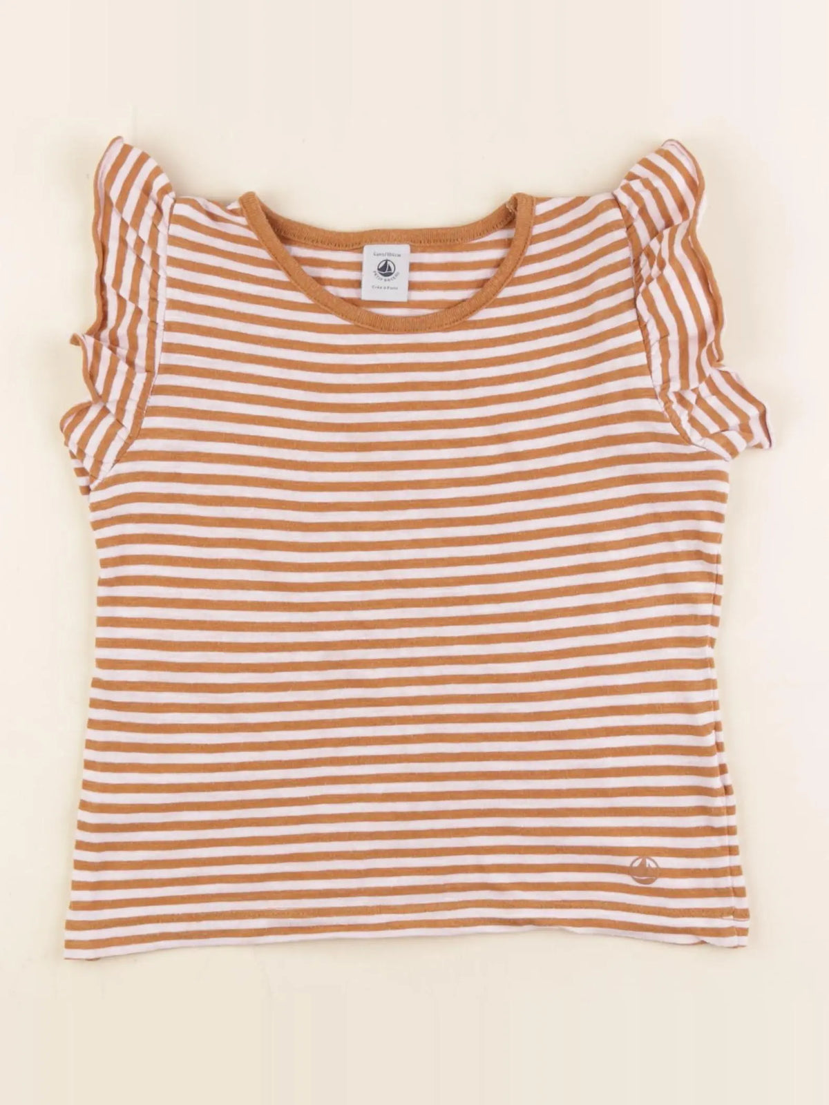 Petit Bateau - tee-shirt marron, rose - 4 ans