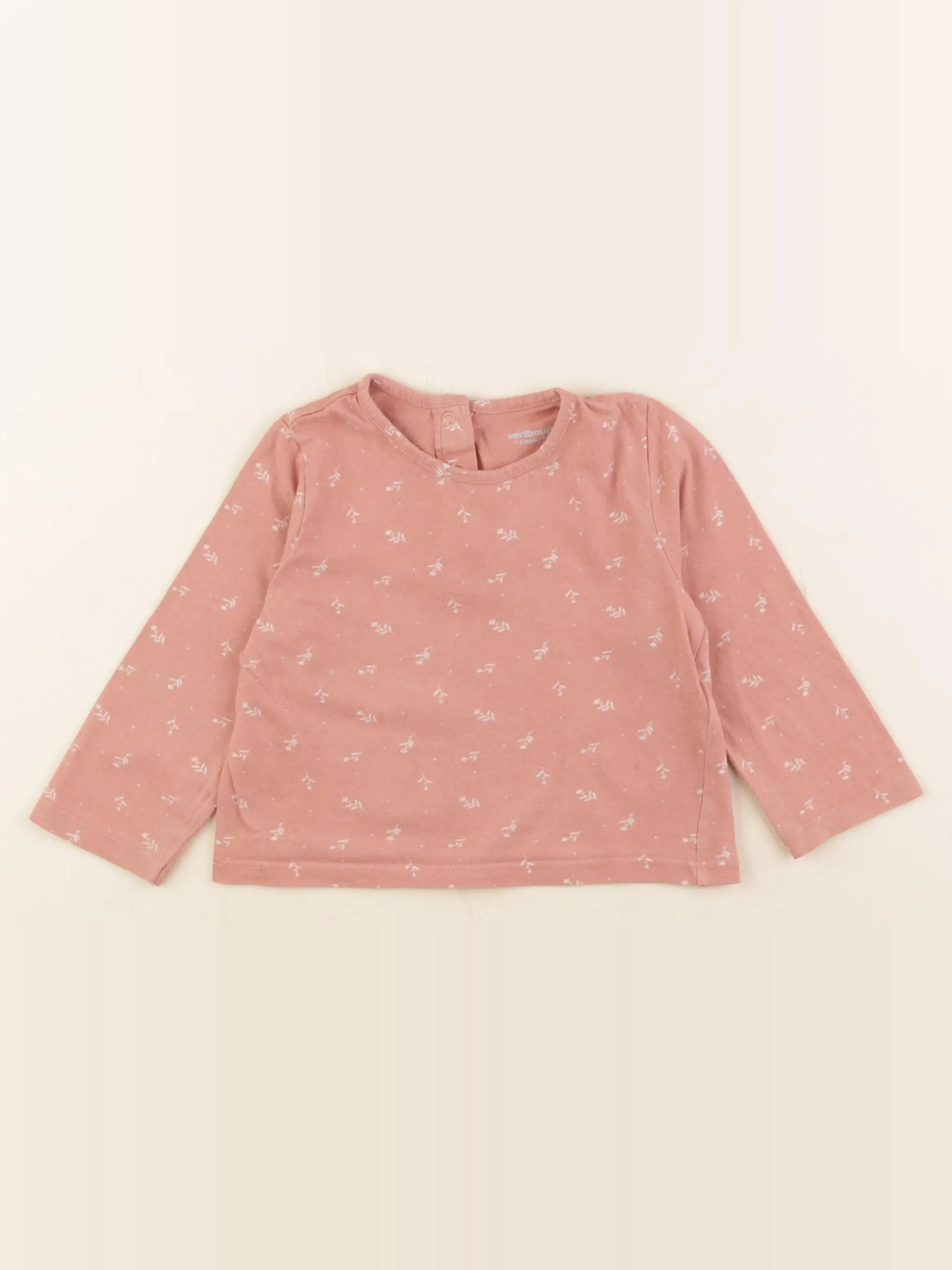 Vertbaudet - tee-shirt rose - 12 mois