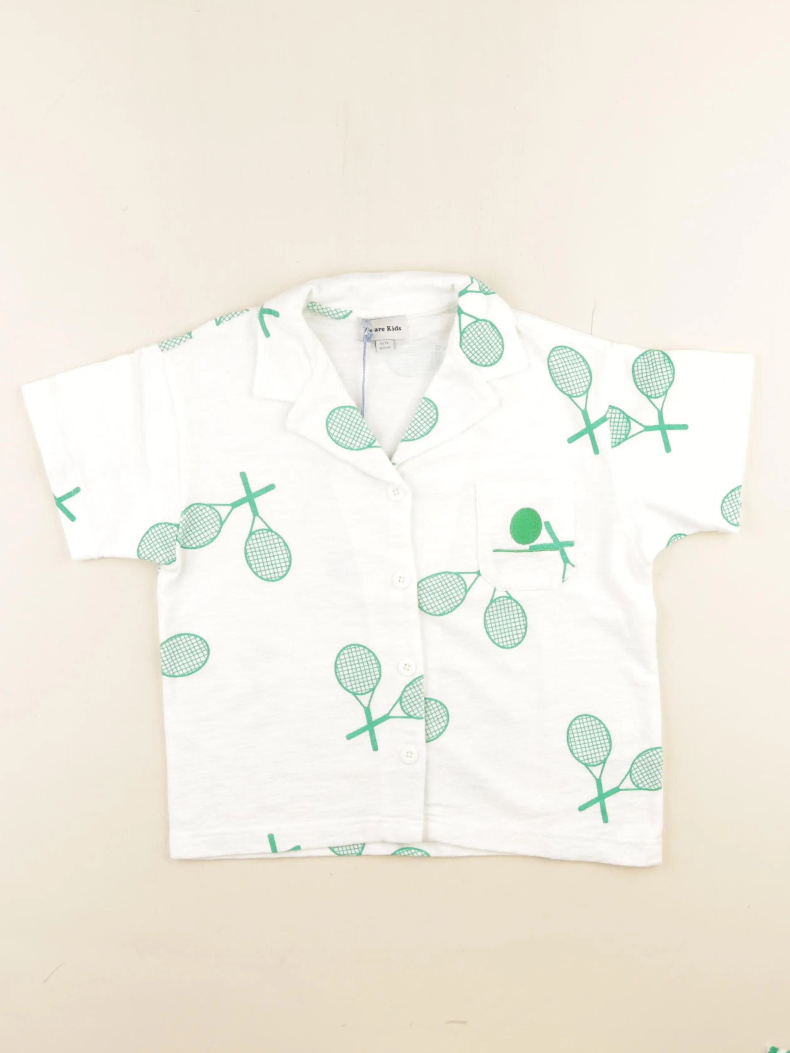 Chemise éponge blanc, vert