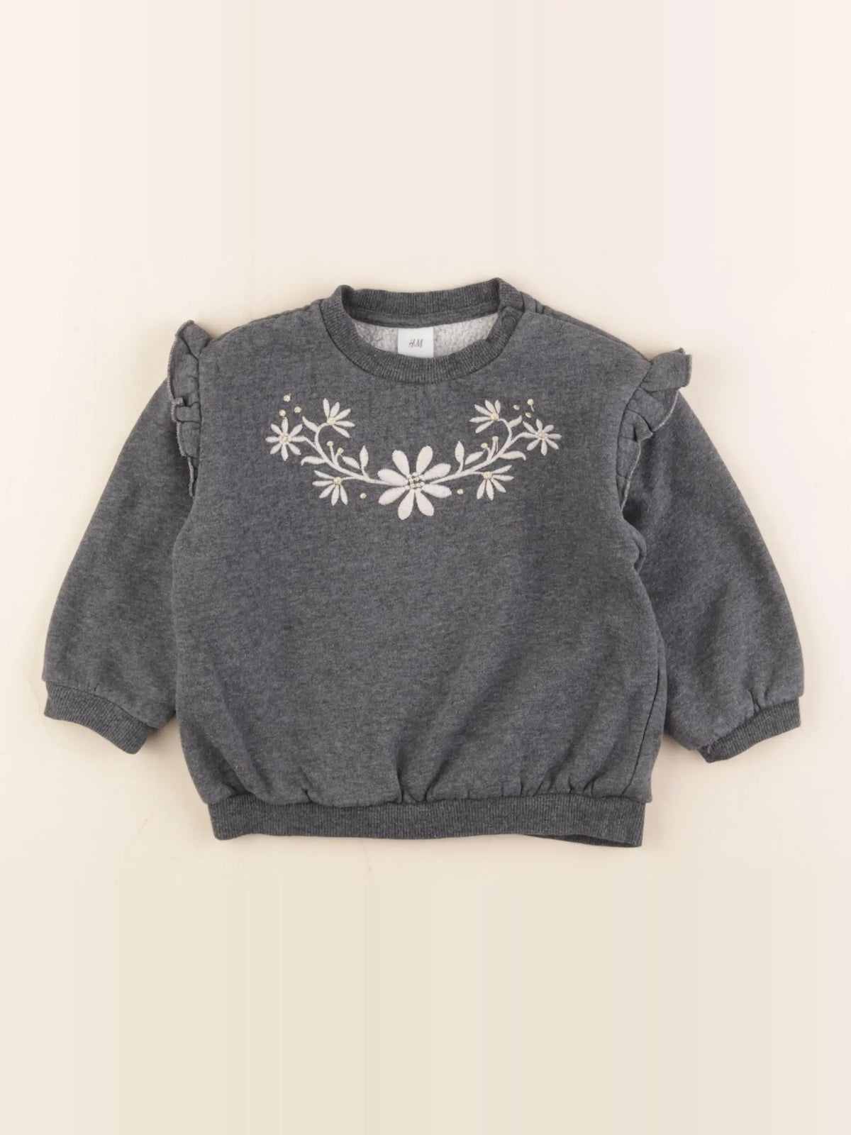 H&M - sweat gris - 12/18 mois