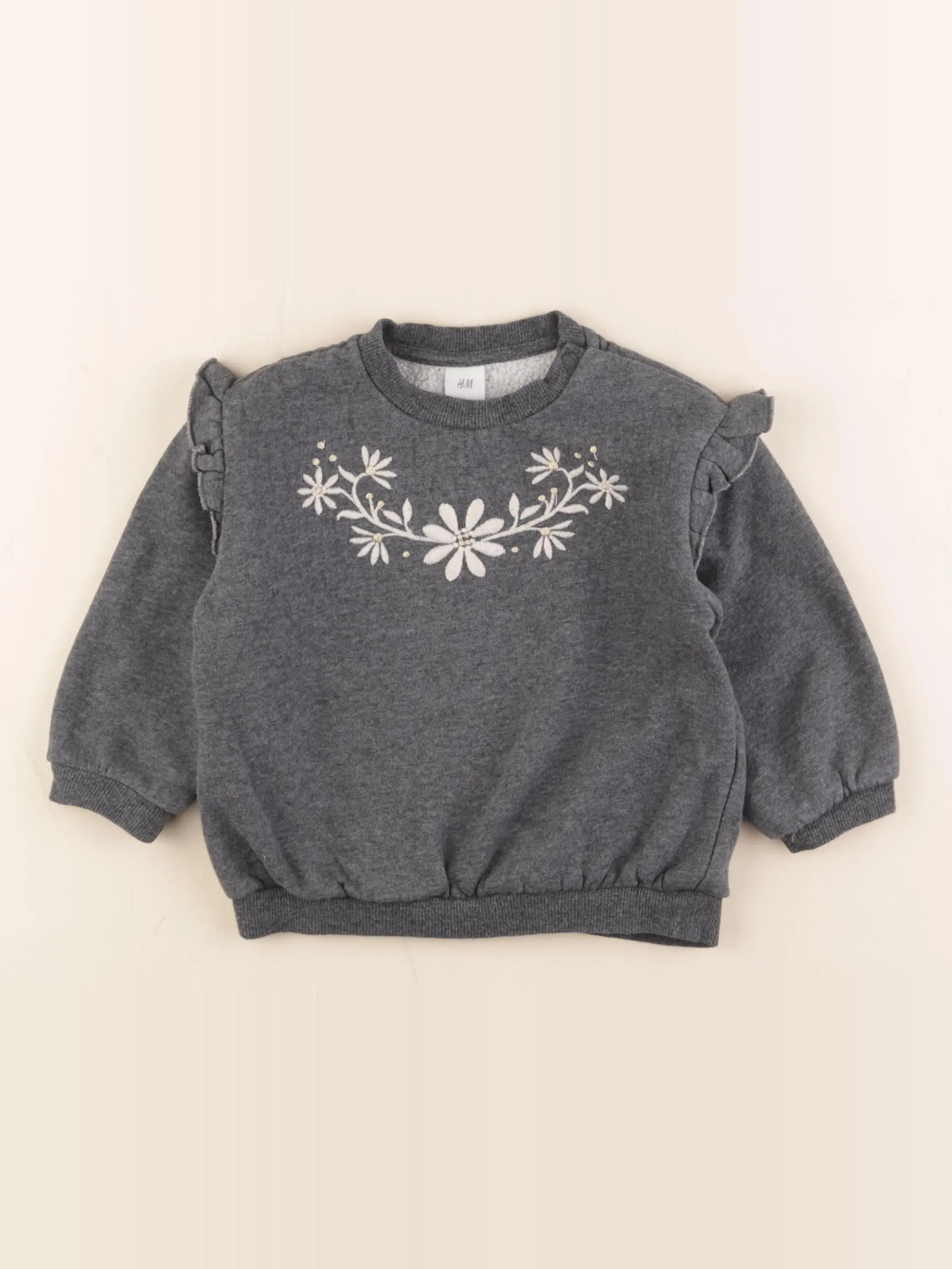 H&M - sweat gris - 12/18 mois