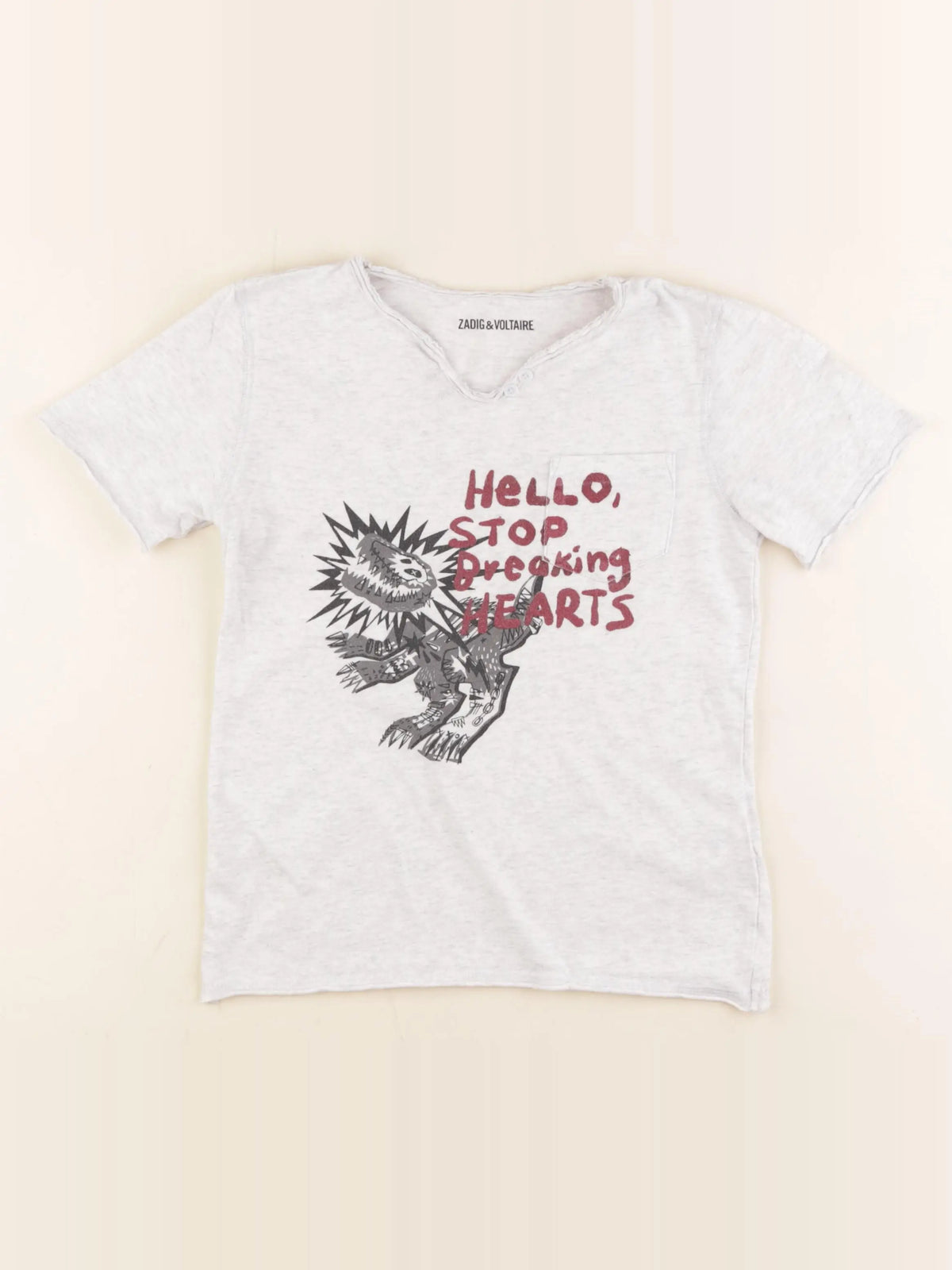 Zadig & Voltaire - tee-shirt gris - 8 ans