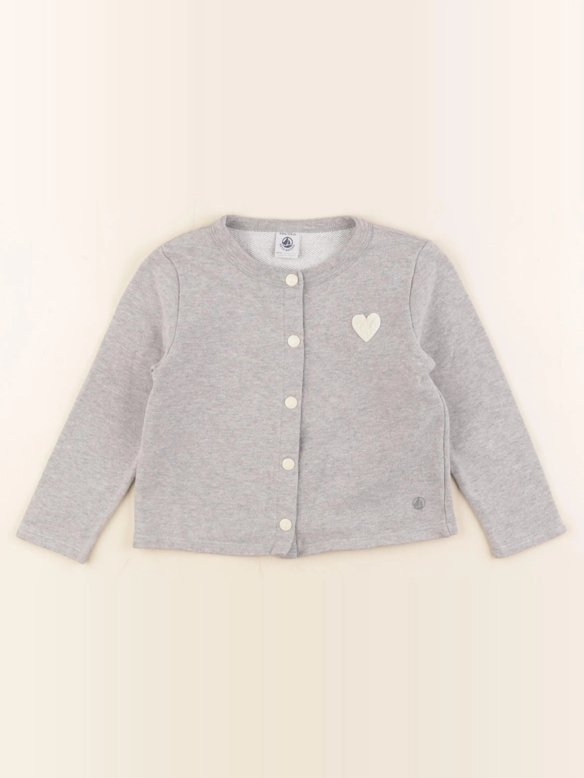 Petit Bateau - sweat gris - 4 ans