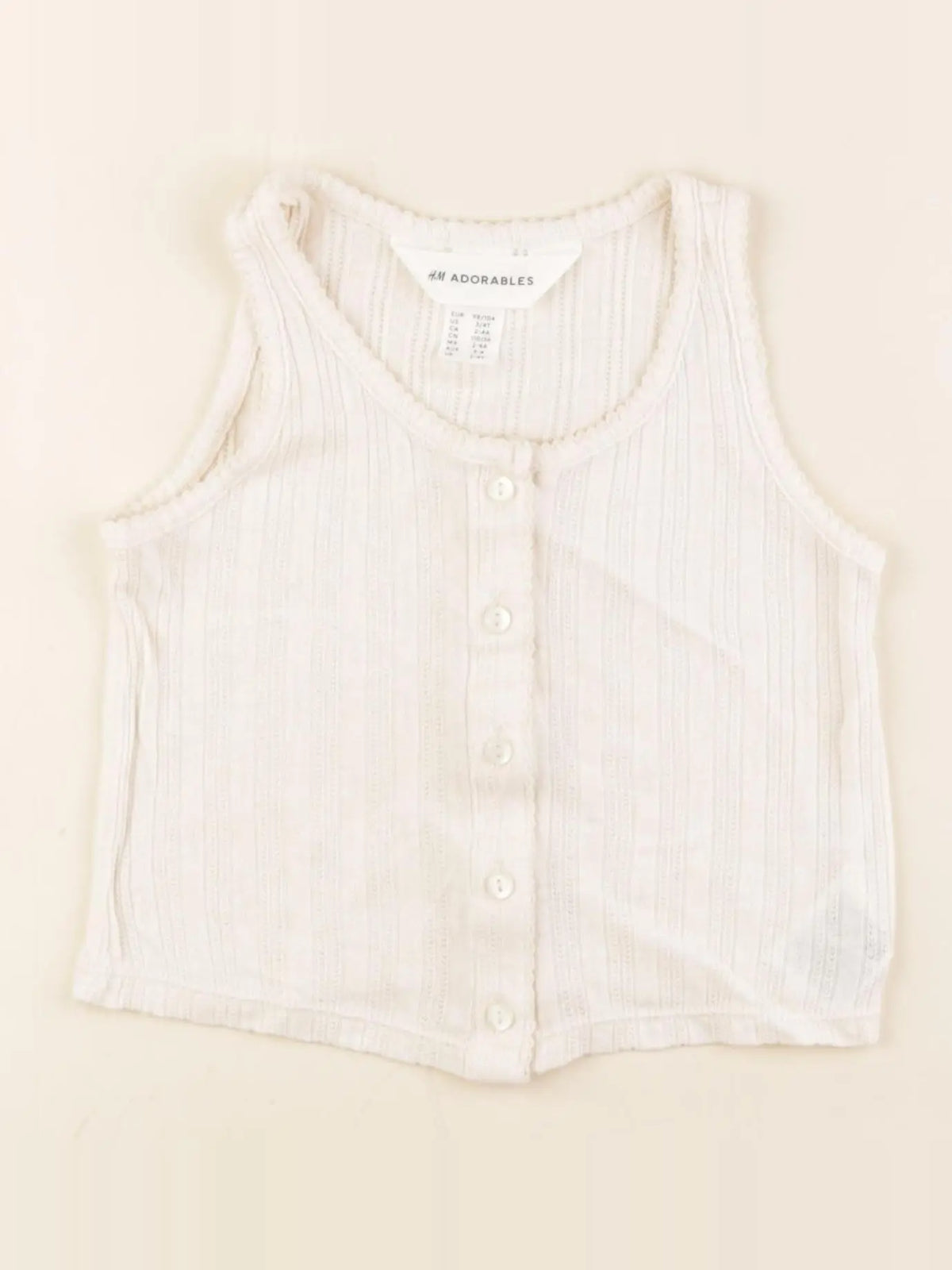 H&M - débardeur beige - 2/4 ans