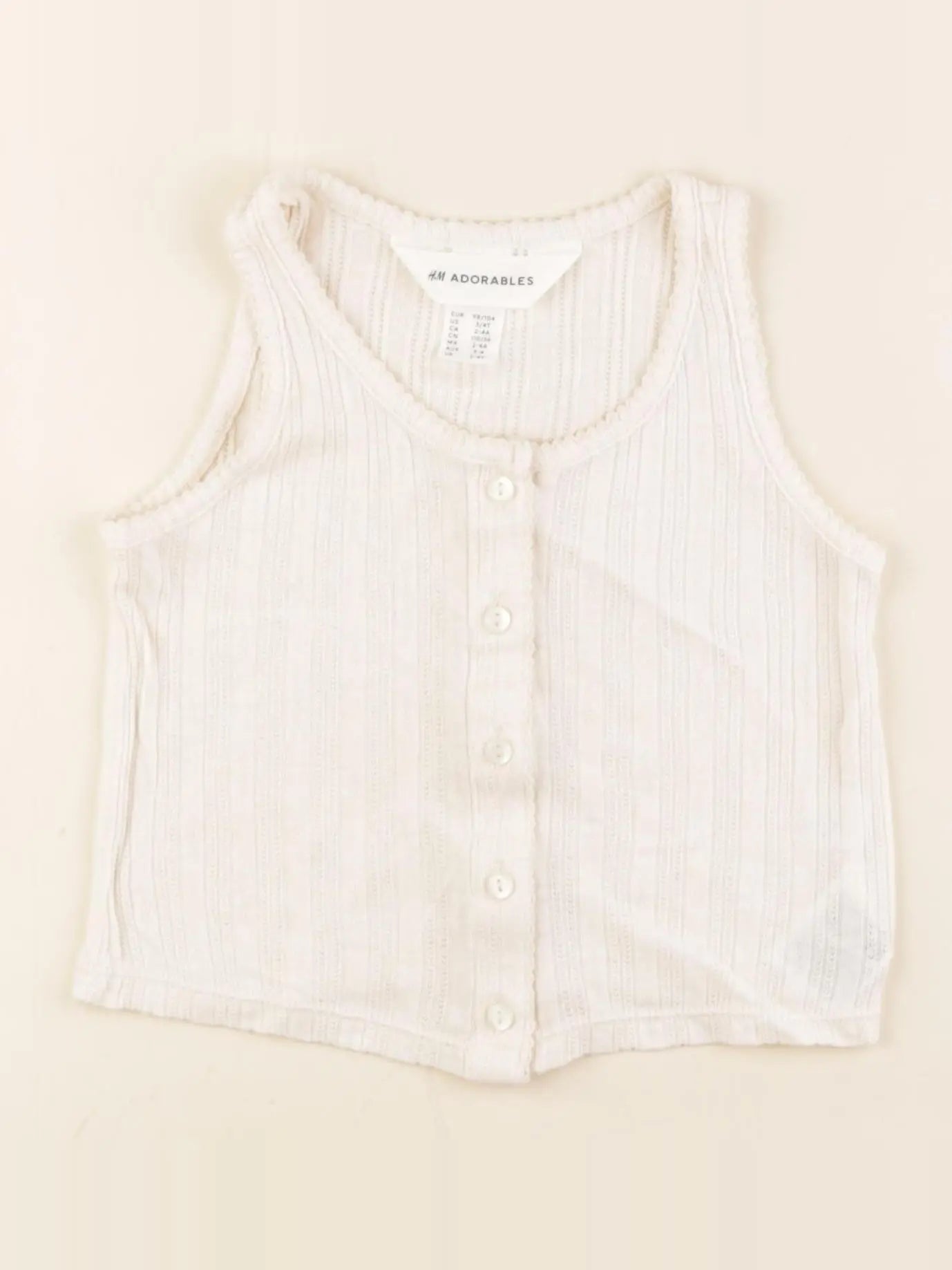 H&M - débardeur beige - 2/4 ans