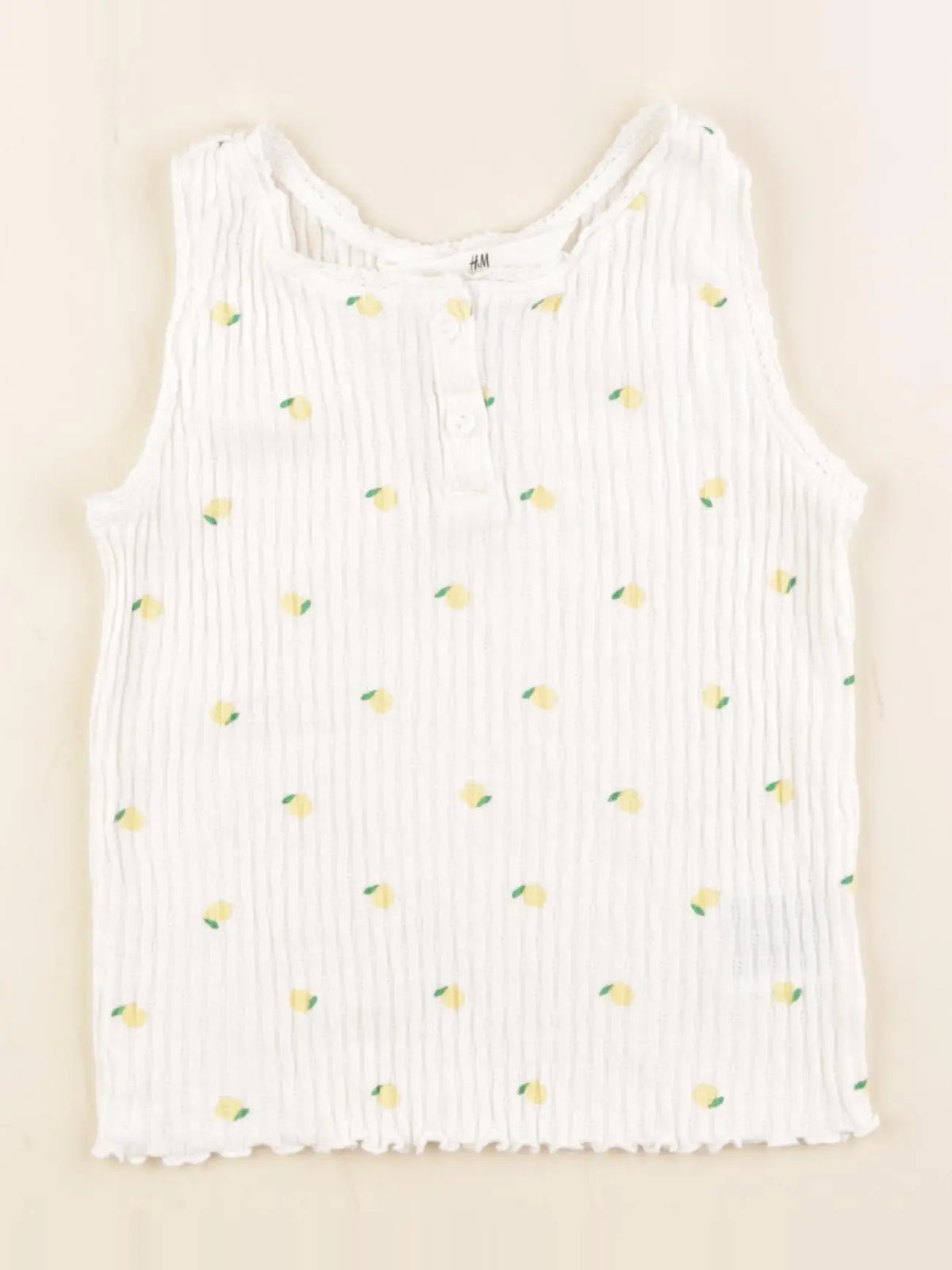 H&M - débardeur blanc, jaune - 2/4 ans