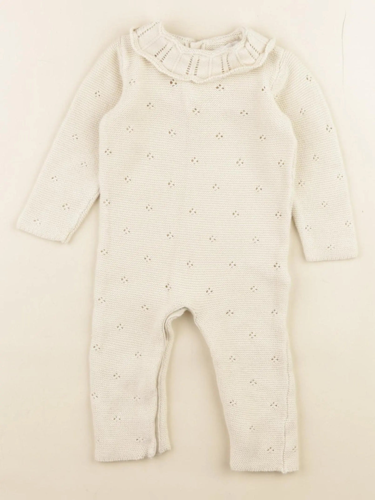 Vertbaudet - combinaison beige - 6 mois