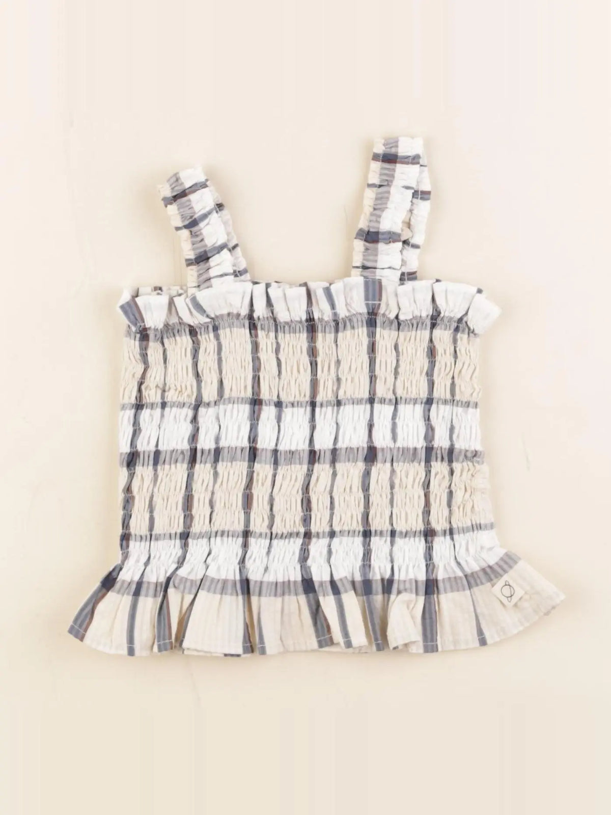 My little cozmo - blouse bleu, beige, blanc - 6 ans