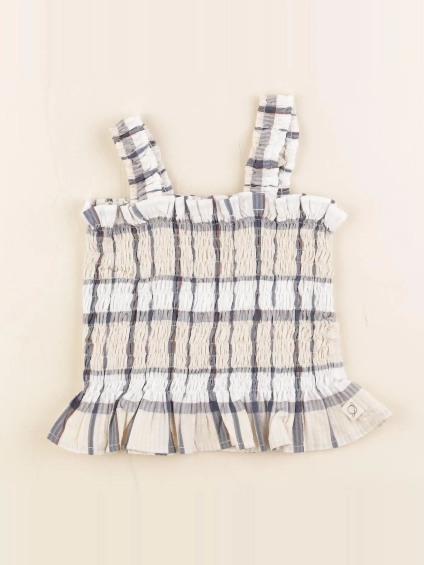 My little cozmo - blouse bleu, beige, blanc - 6 ans