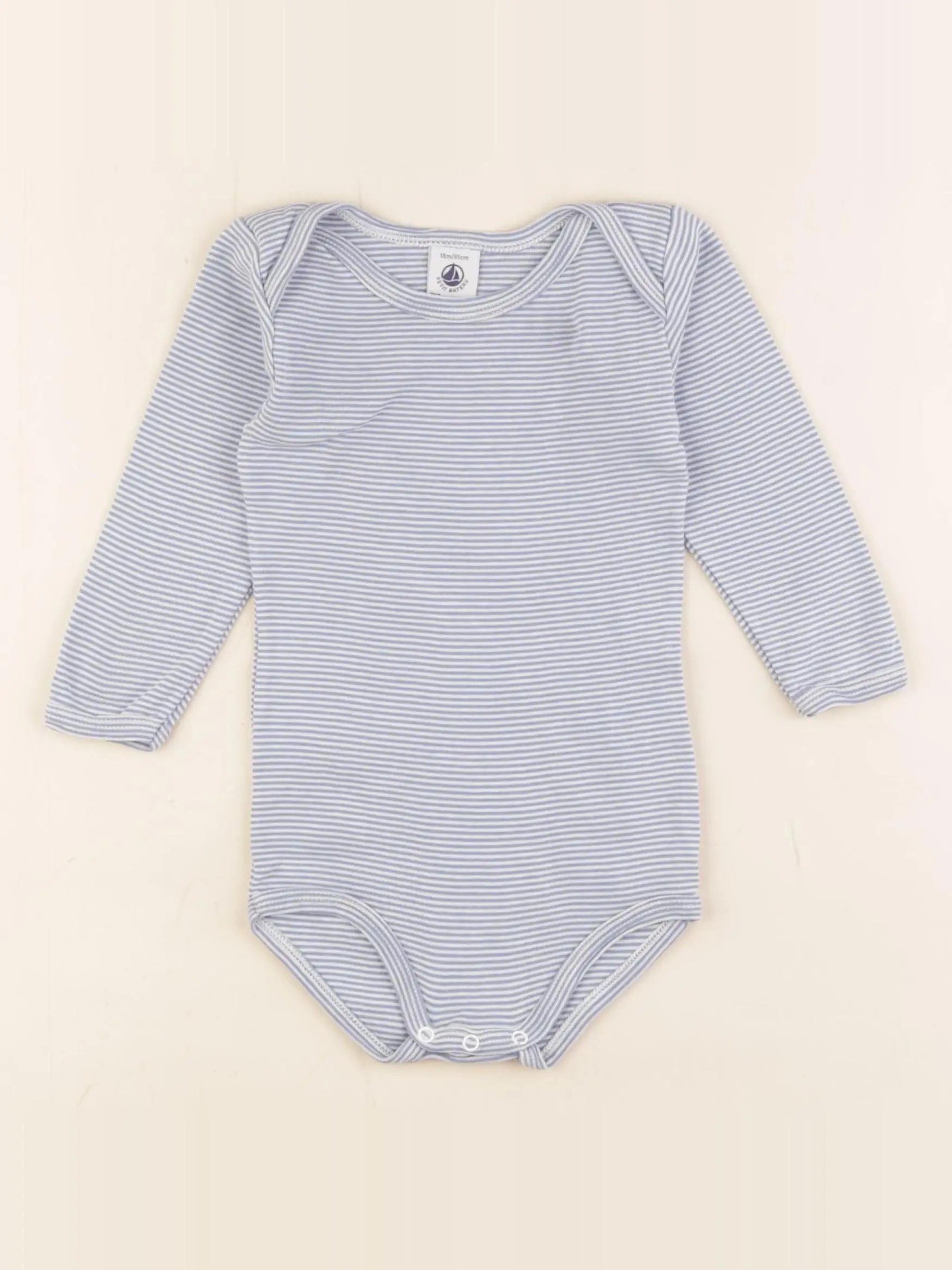 Petit Bateau - body bleu, blanc - 18 mois