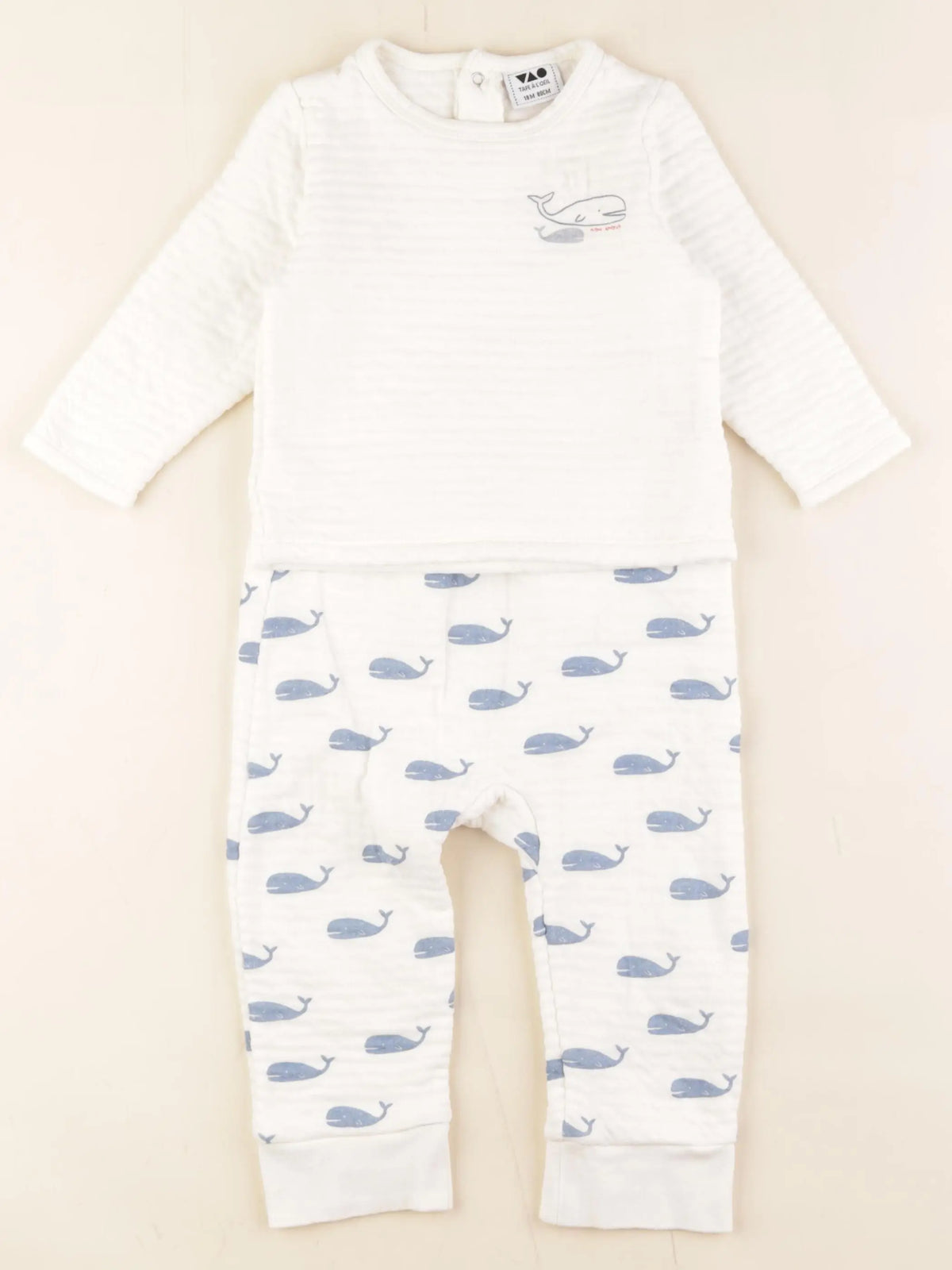 Tape à l'oeil - pyjama coton blanc - 18 mois