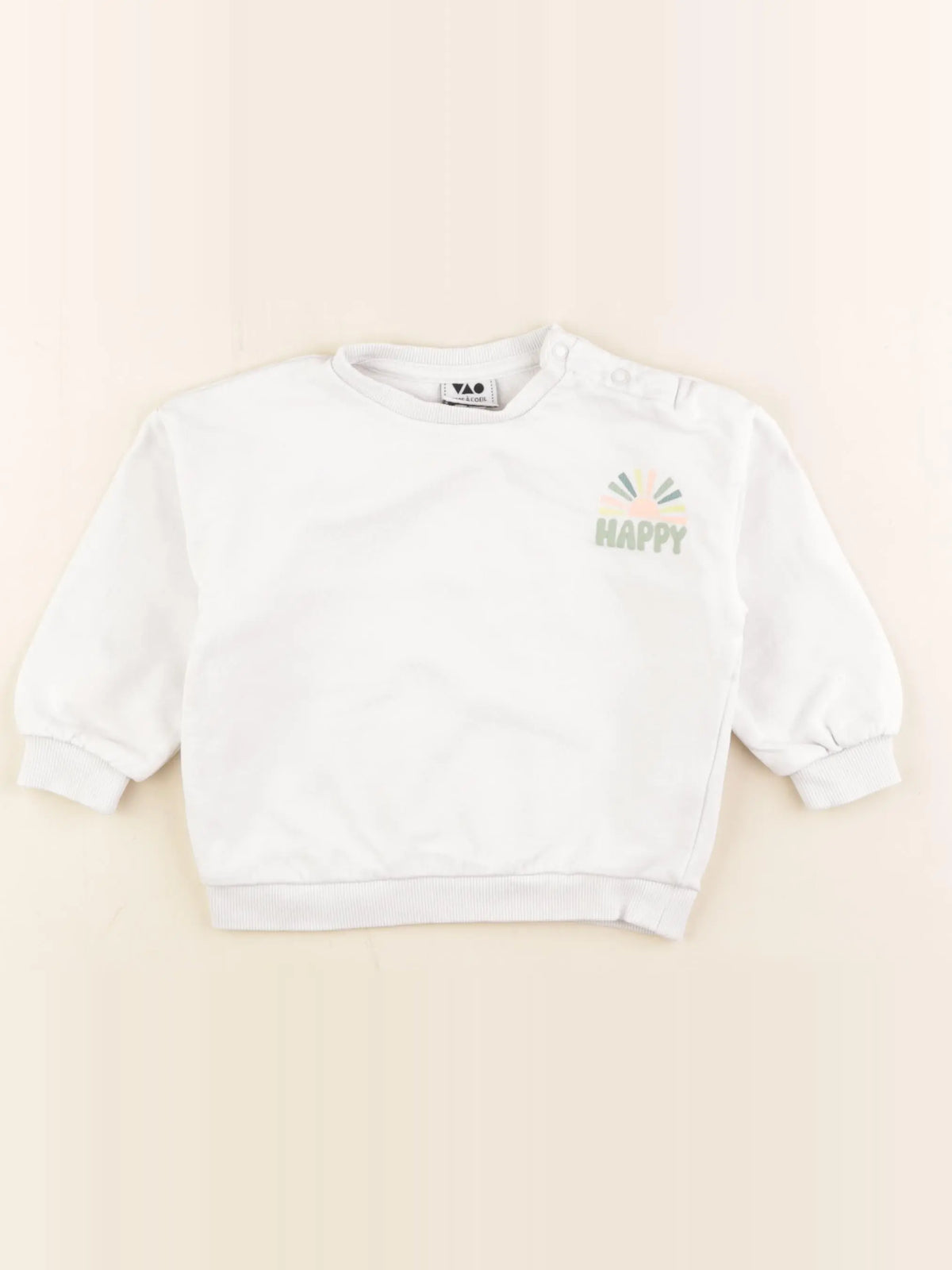 Tape à l'oeil - sweat imprimé au dos blanc - 18 mois