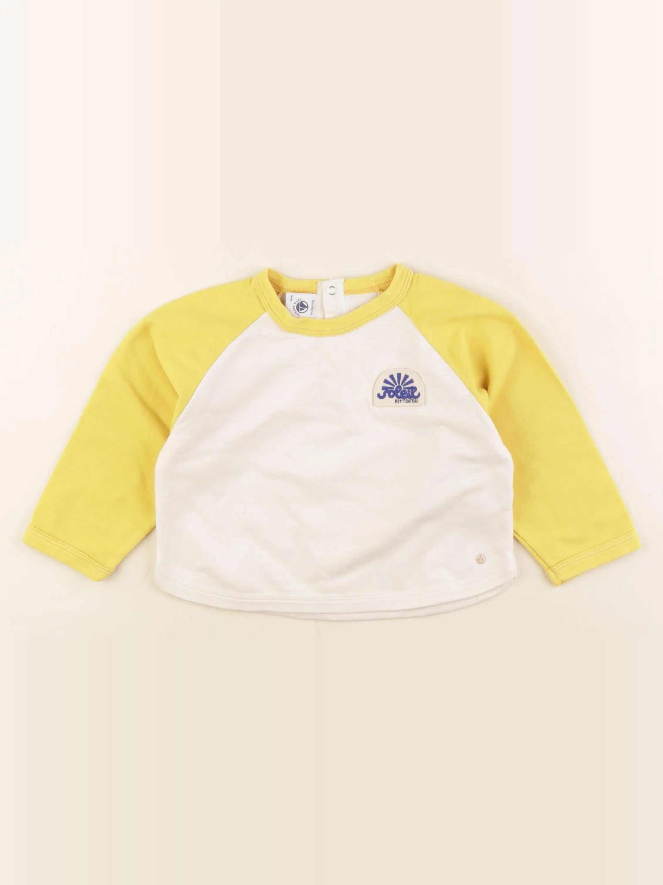 Petit Bateau - tee-shirt beige, jaune - 18 mois