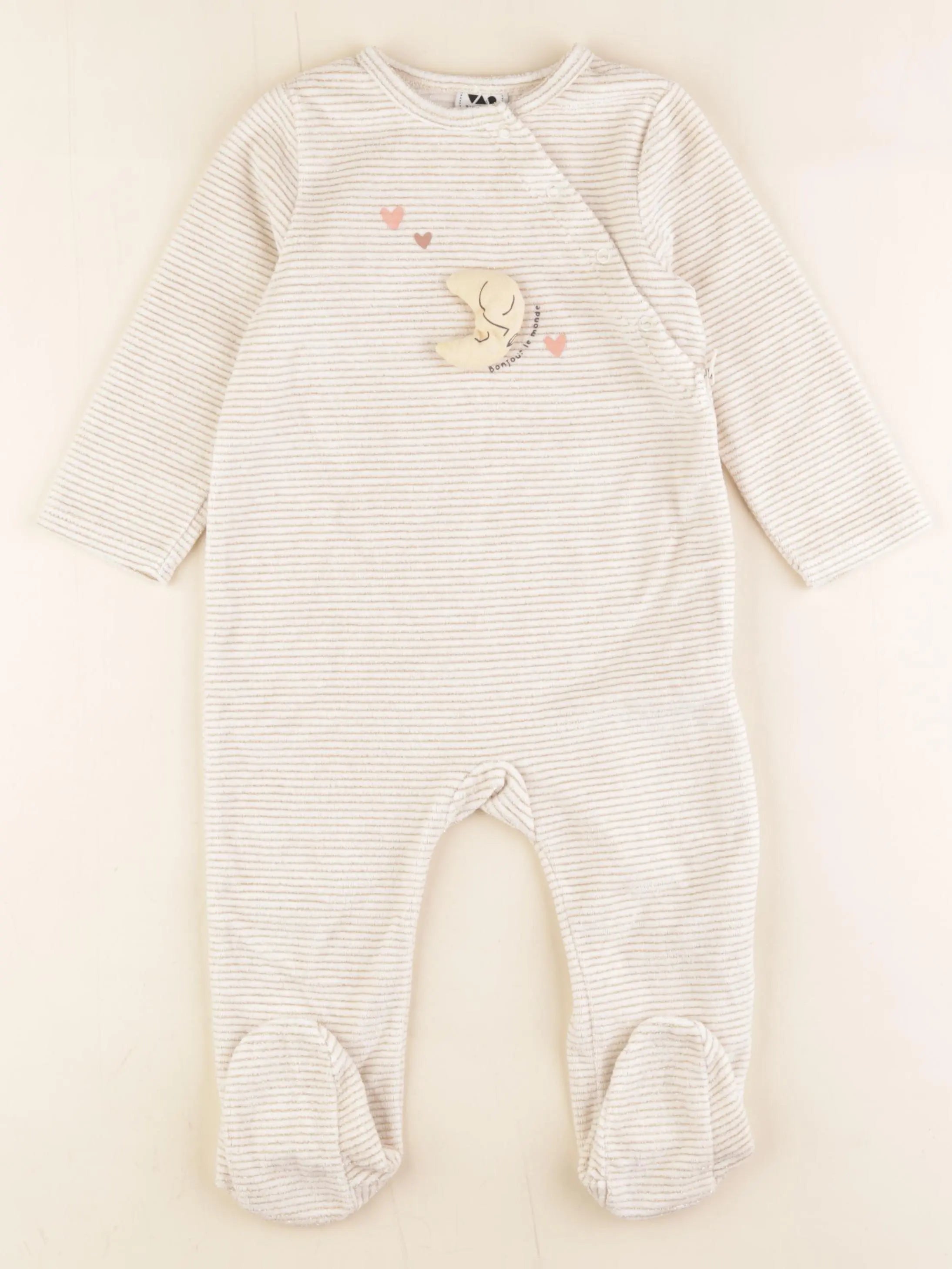 Tape à l'oeil - pyjama velours beige, or - 24 mois