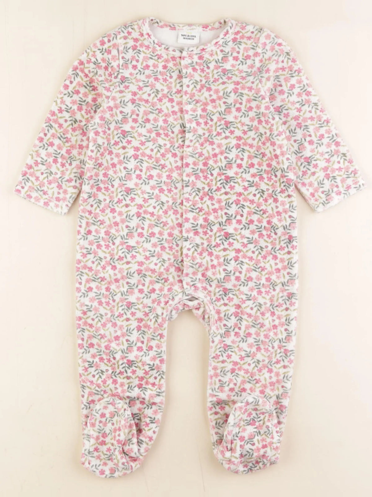 Tape à l'oeil - pyjama velours beige - 18 mois