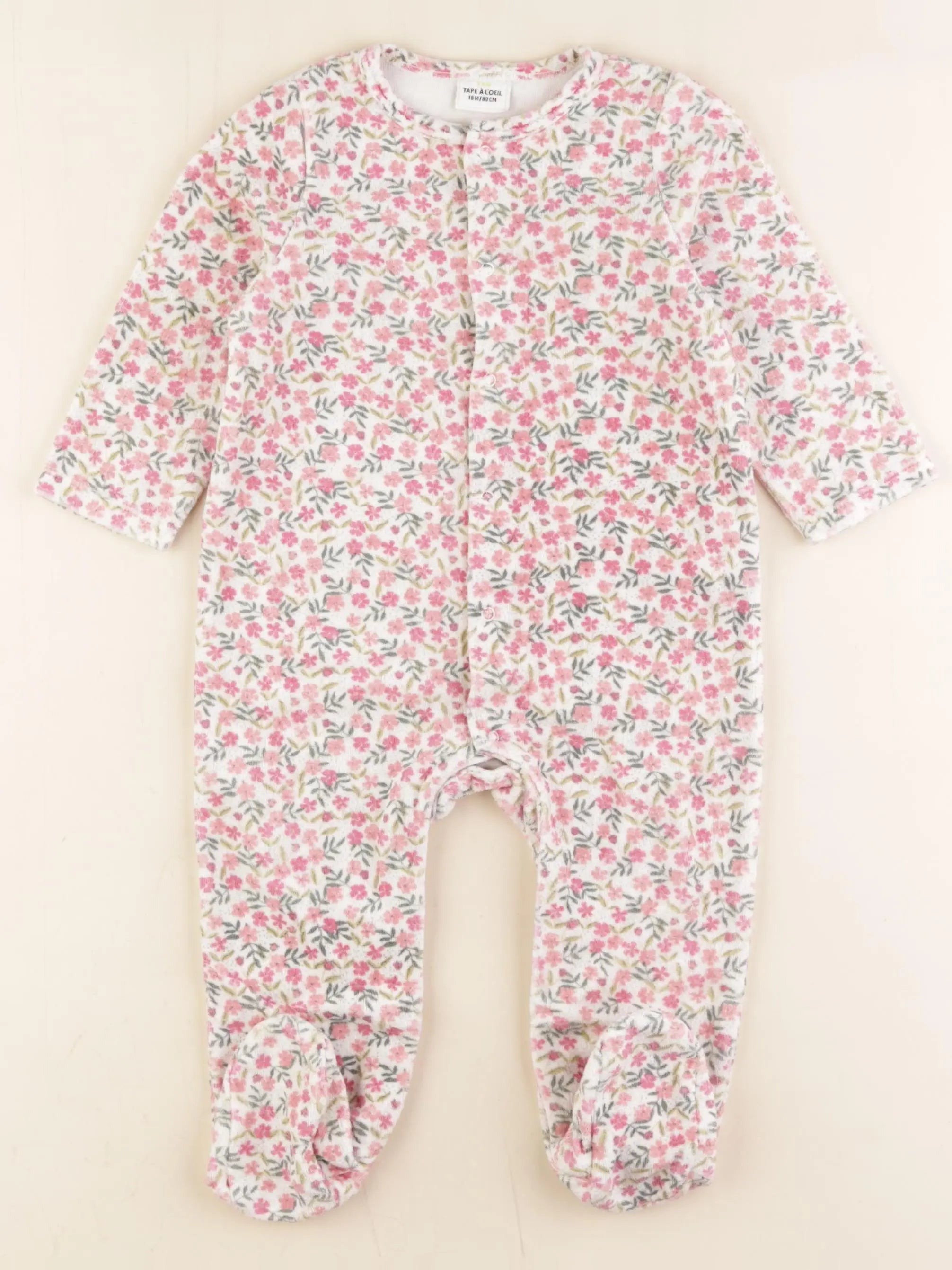 Tape à l'oeil - pyjama velours beige - 18 mois