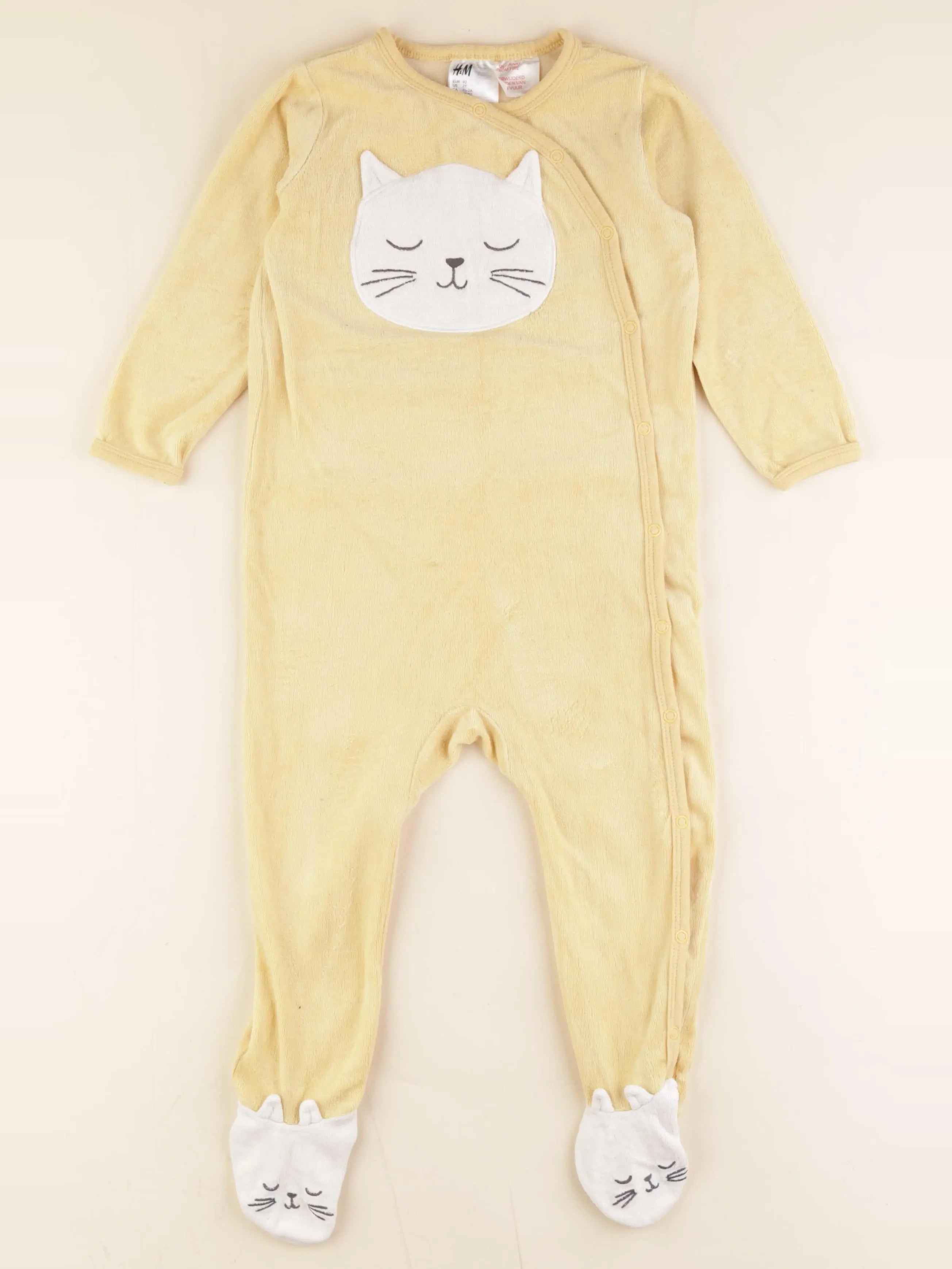 H&M - pyjama velours jaune - 18/24 mois