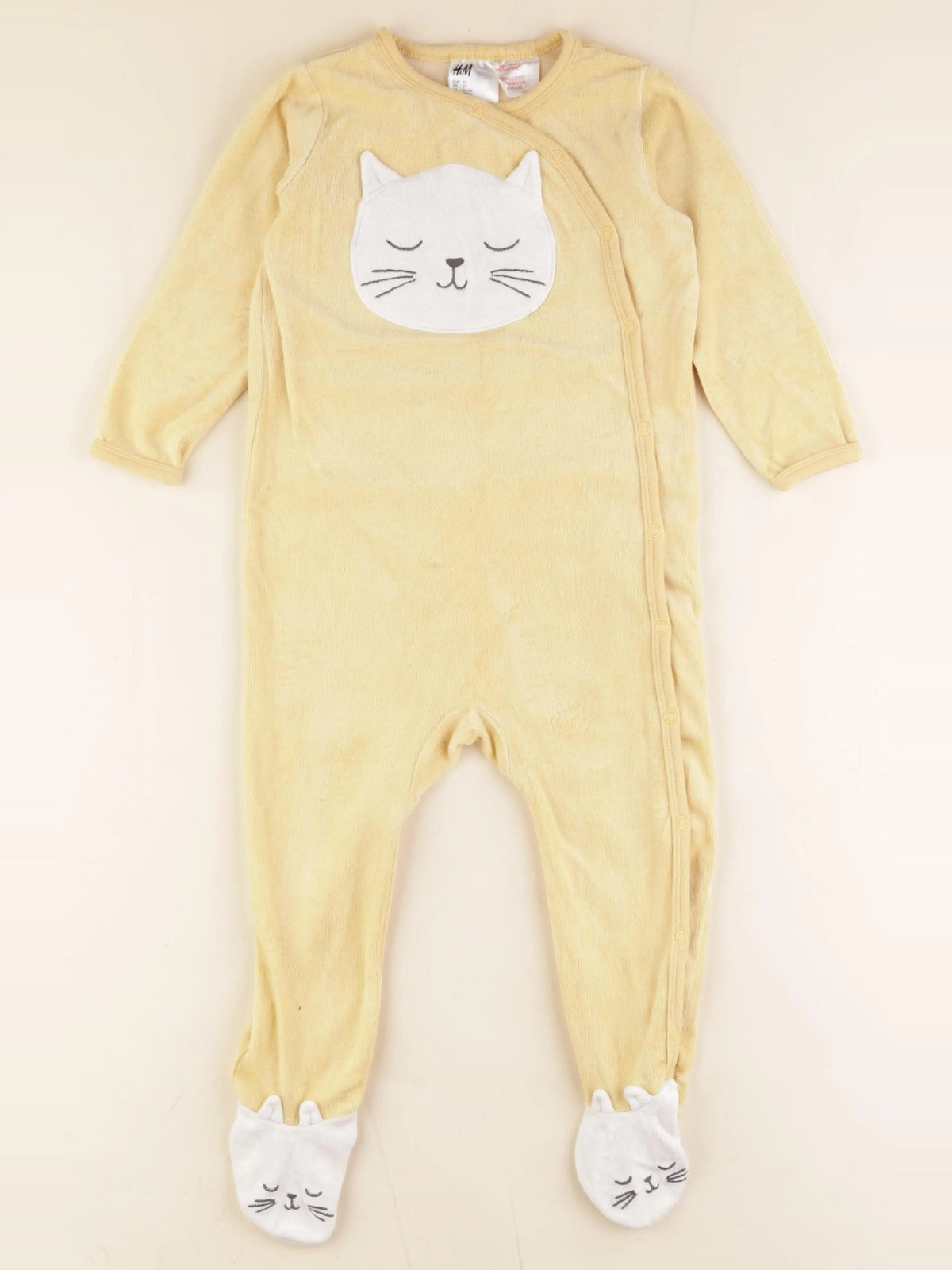 H&M - pyjama velours jaune - 18/24 mois