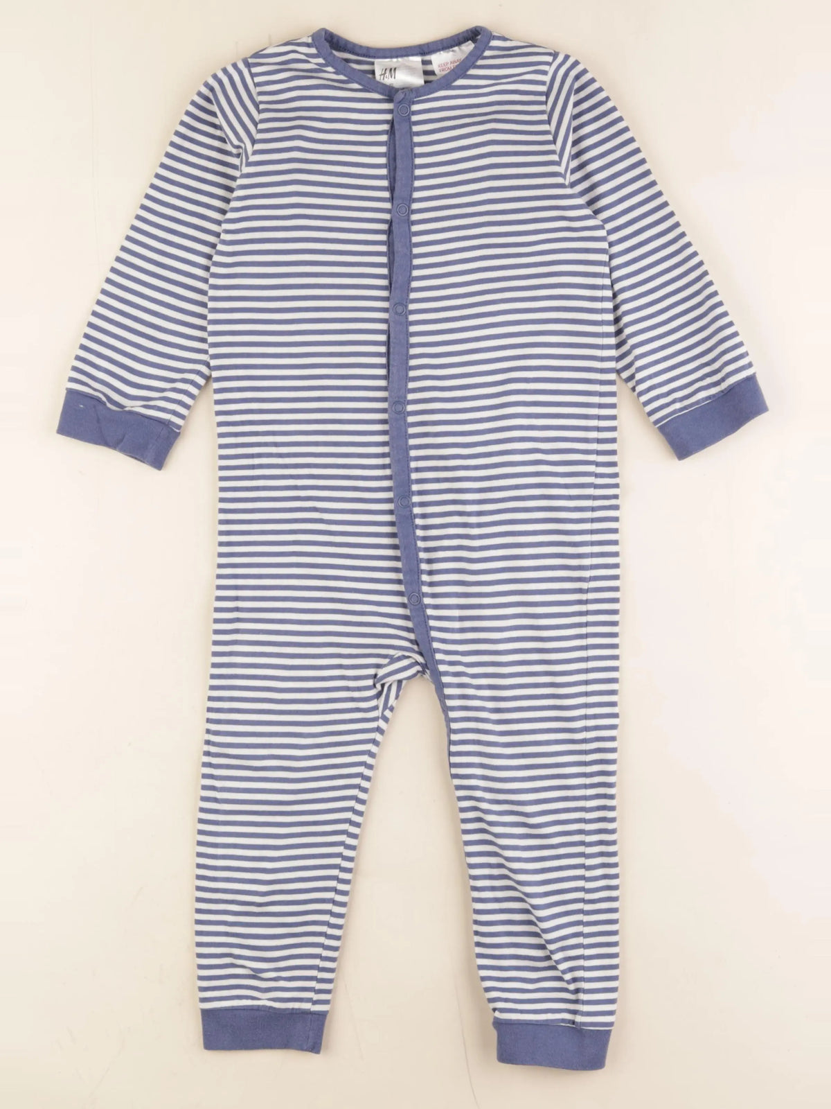 H&M - pyjama coton blanc, bleu - 18/24 mois