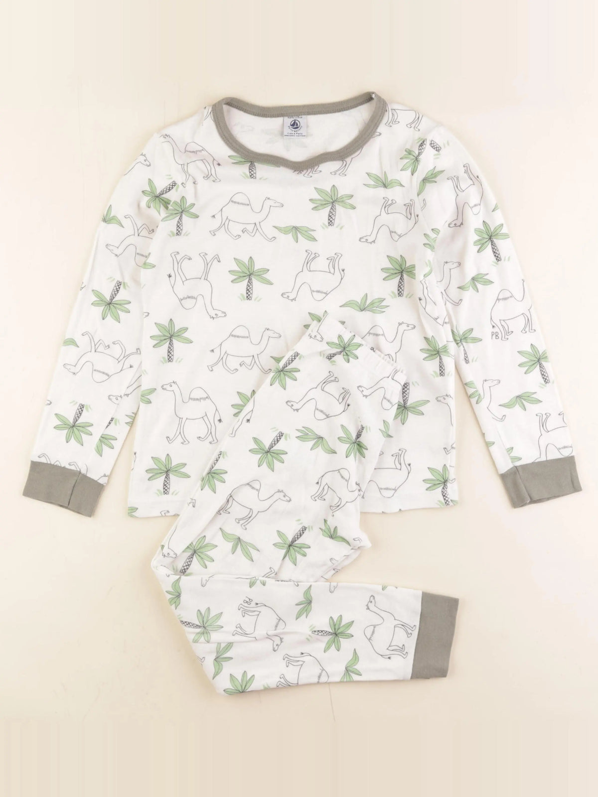 Petit Bateau - pyjama coton blanc - 8 ans