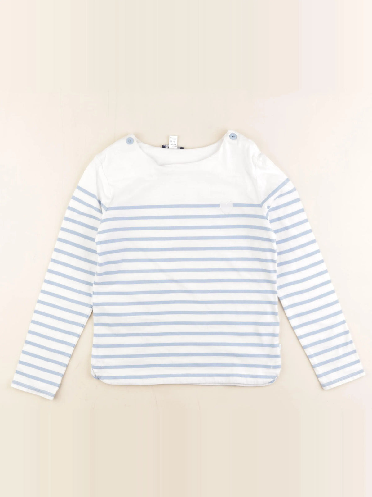 Okaidi - tee-shirt blanc, bleu - 10 ans