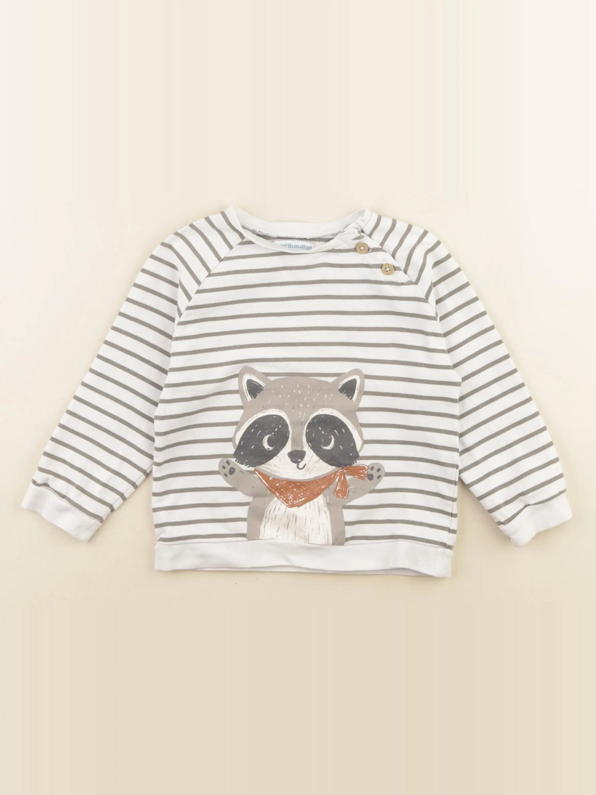 Vertbaudet - sweat blanc, vert - 36 mois